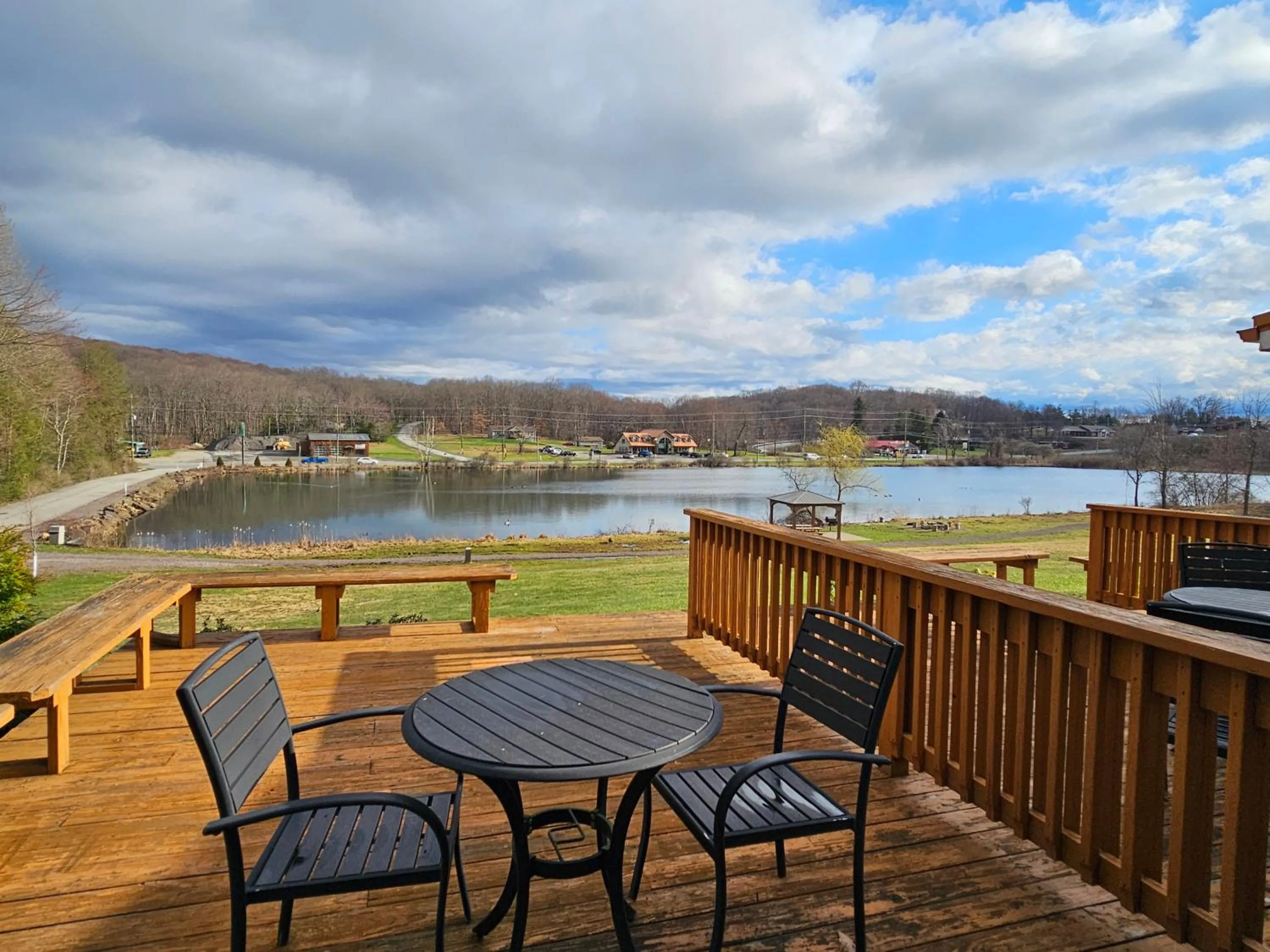 Patio in Lodge at Chalk Hill