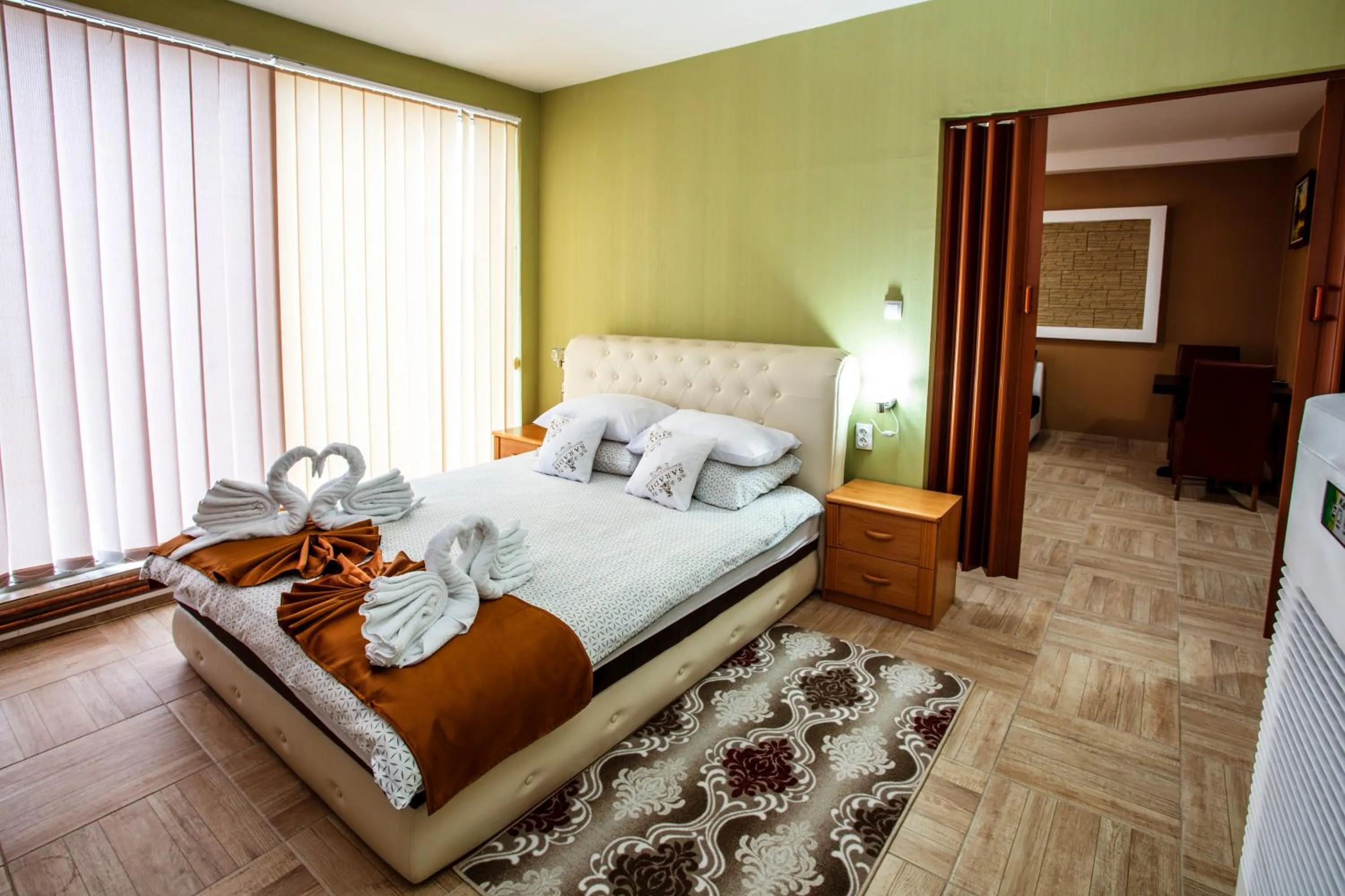 Bed in Hotel Saradis