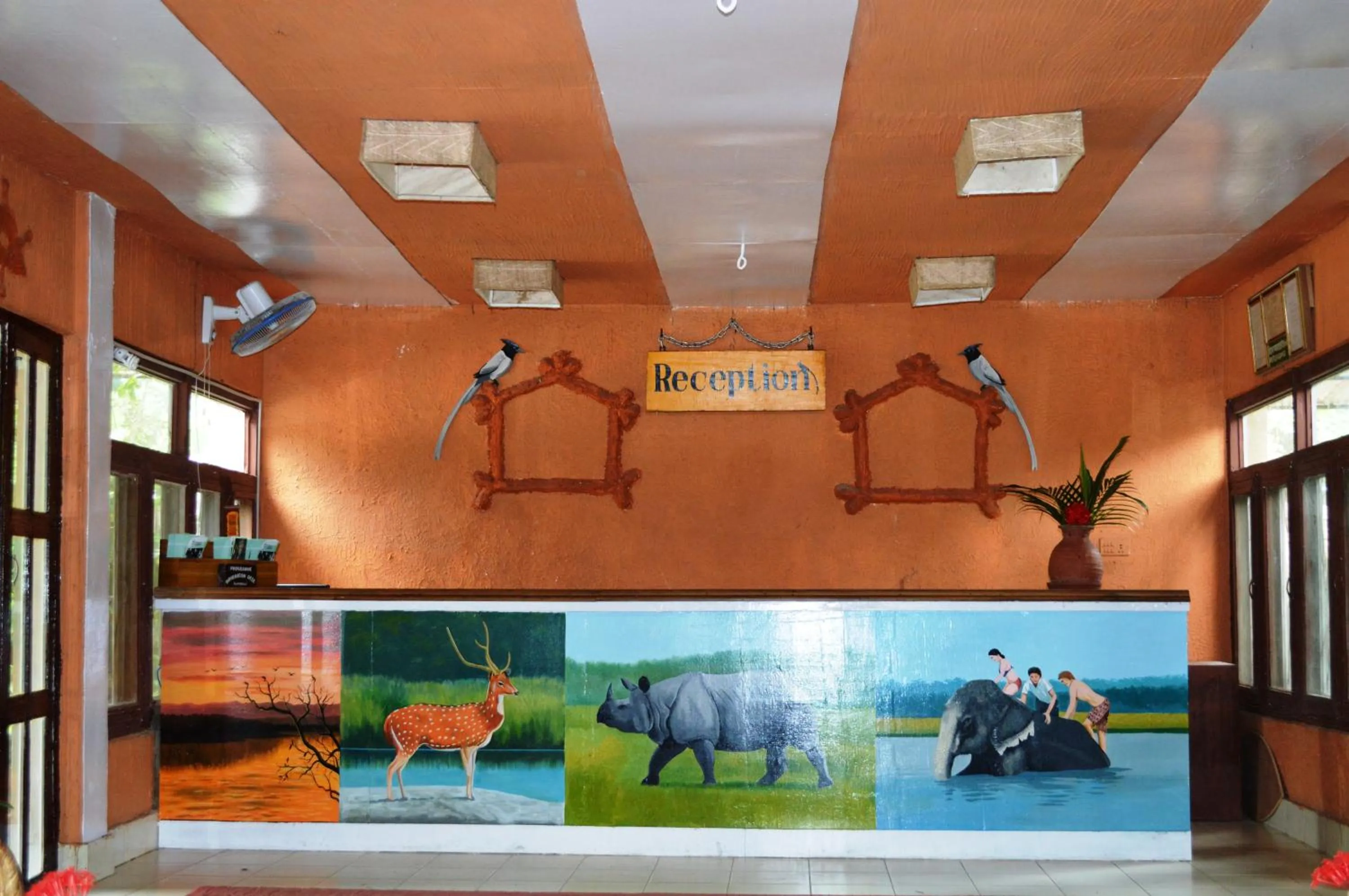 Lobby or reception in Chitwan Paradise Hotel