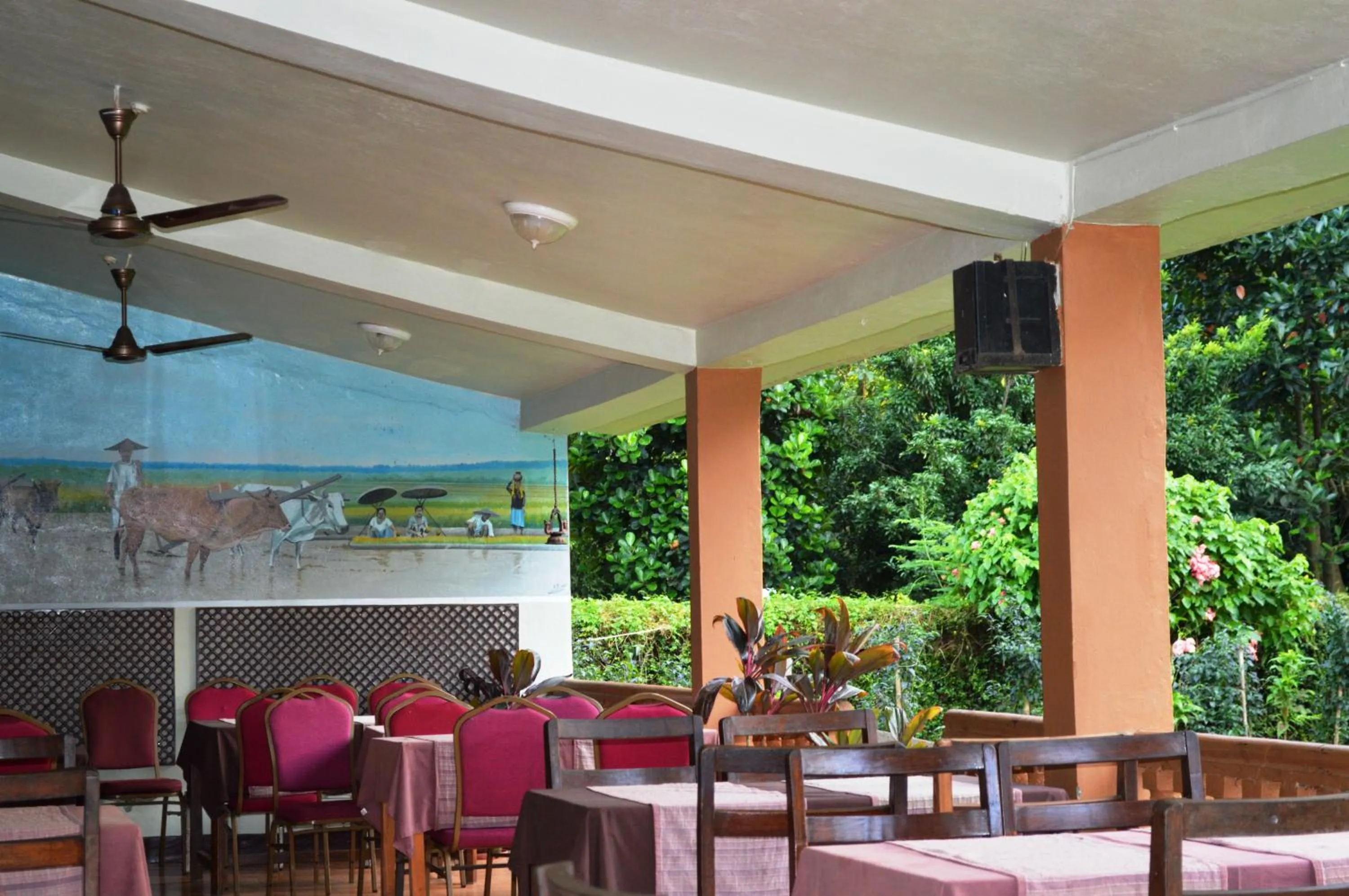 Dining area in Chitwan Paradise Hotel