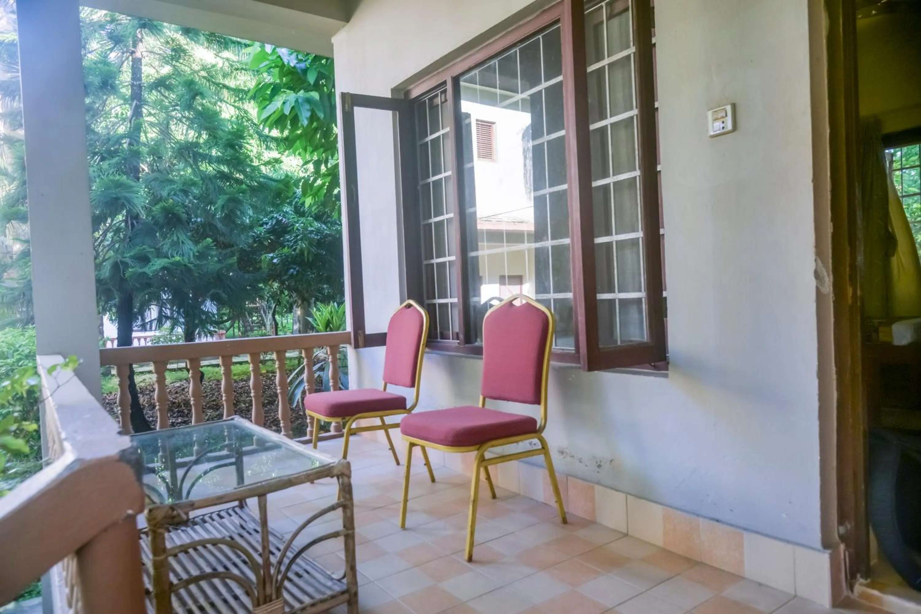 Seating area in Chitwan Paradise Hotel