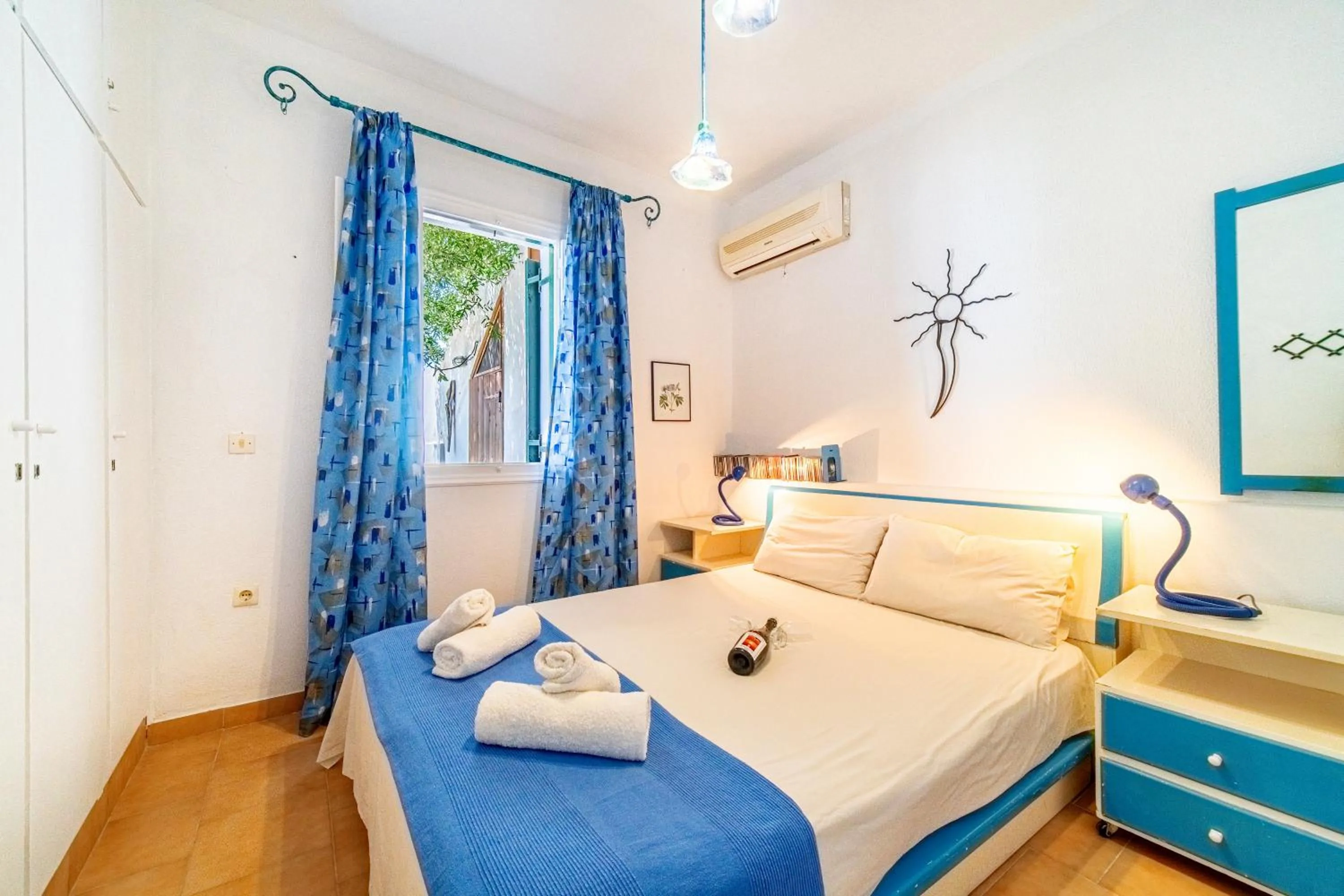Bed in Athena's Veranda magestic views Home 97 in Glyfada of Corfu by New Era