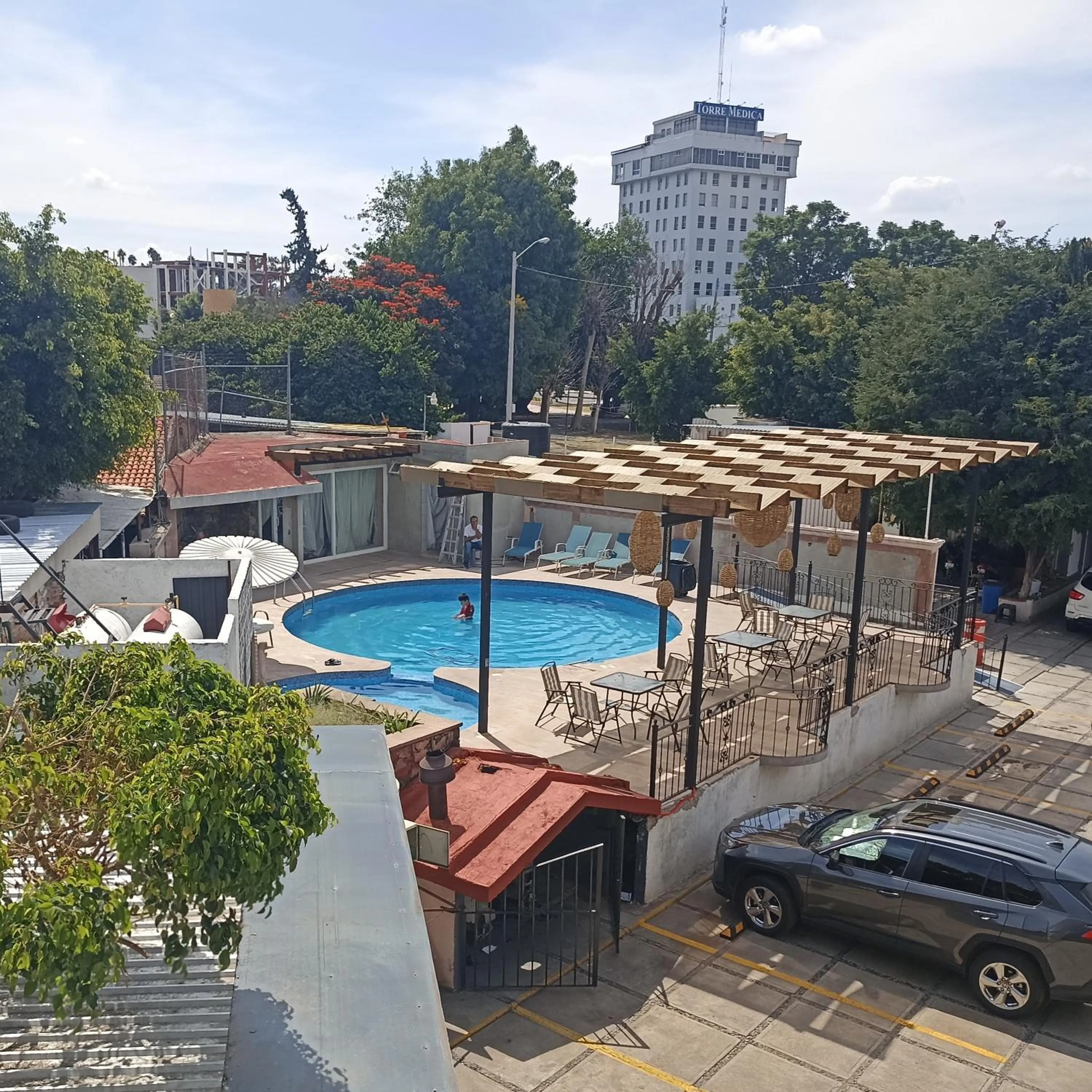 Pool view in Hotel Flamingo Irapuato