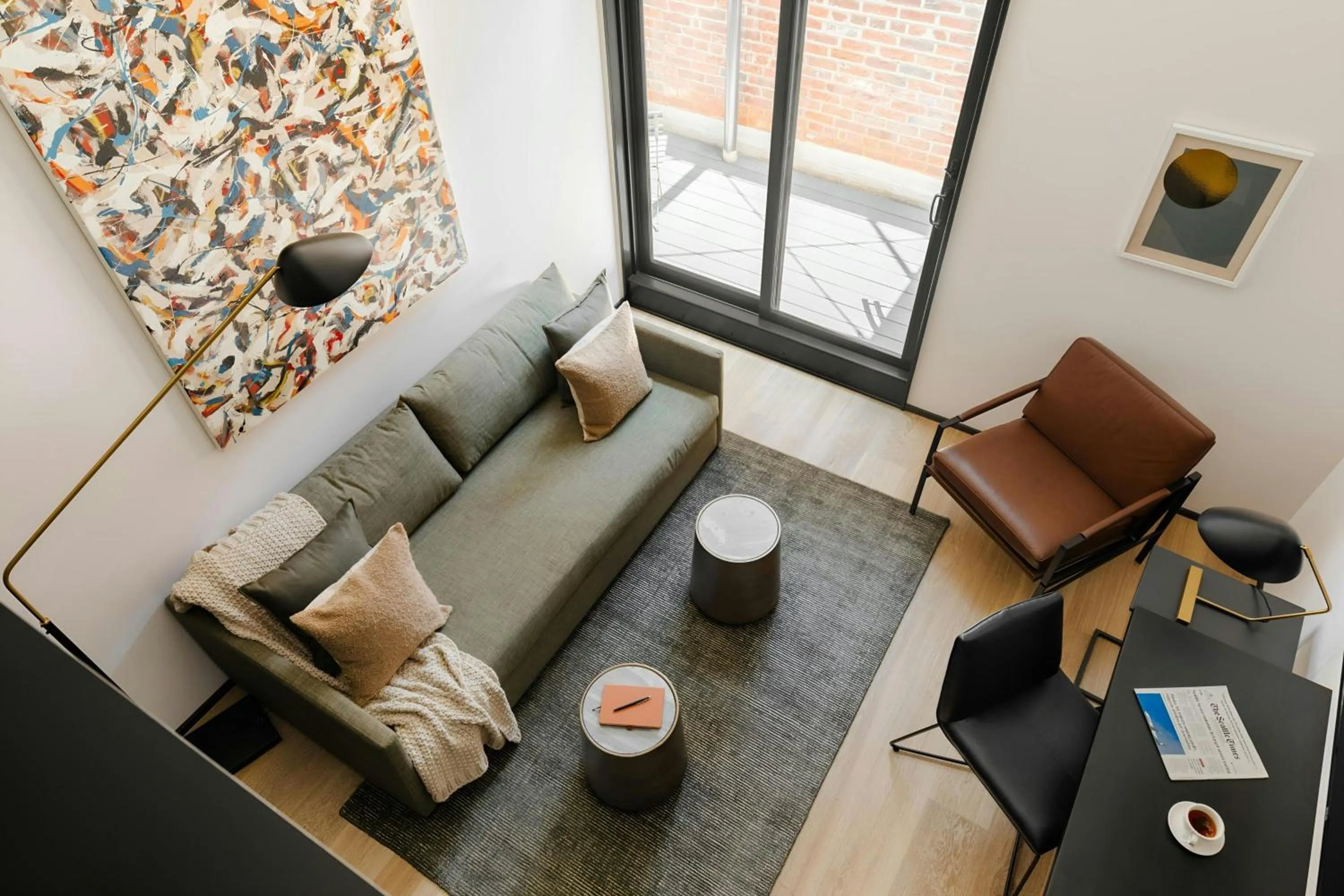 Living room in Sonder by Marriott Bonvoy RailSpur Apartments Pioneer Square