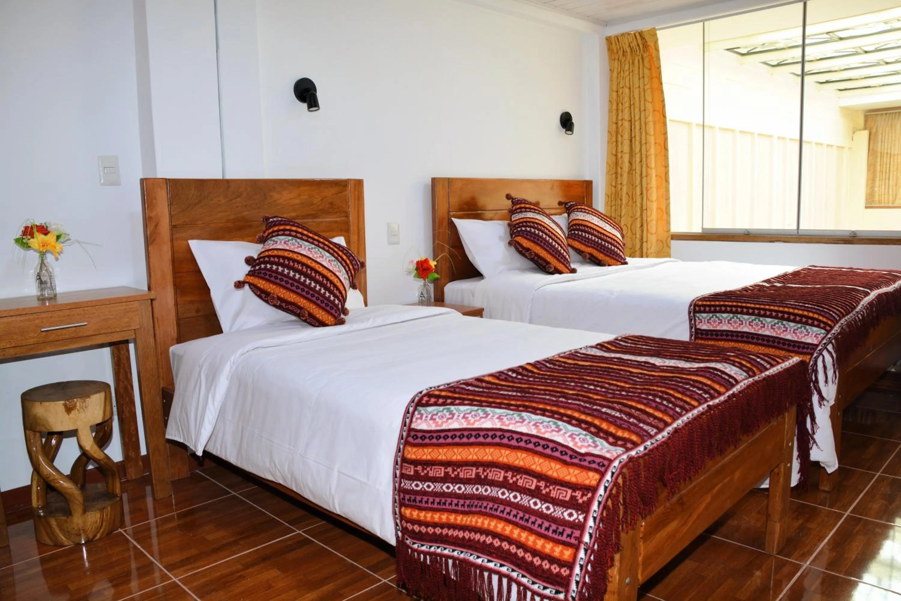 Bed in Hotel Inka Pisac