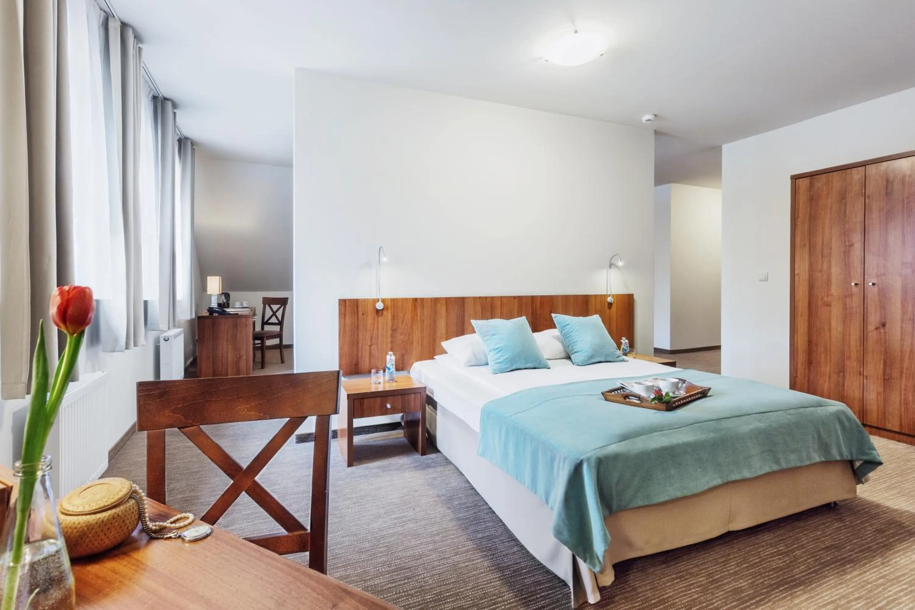 Bedroom, Bed in Hotel Modrzewiowy Dwór