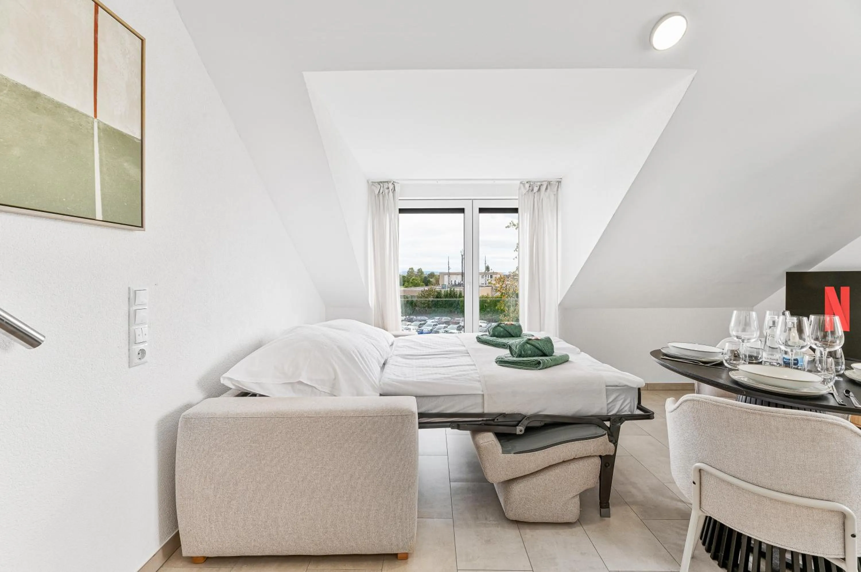 TV and multimedia, Bed in The Serviced - Design Apartments