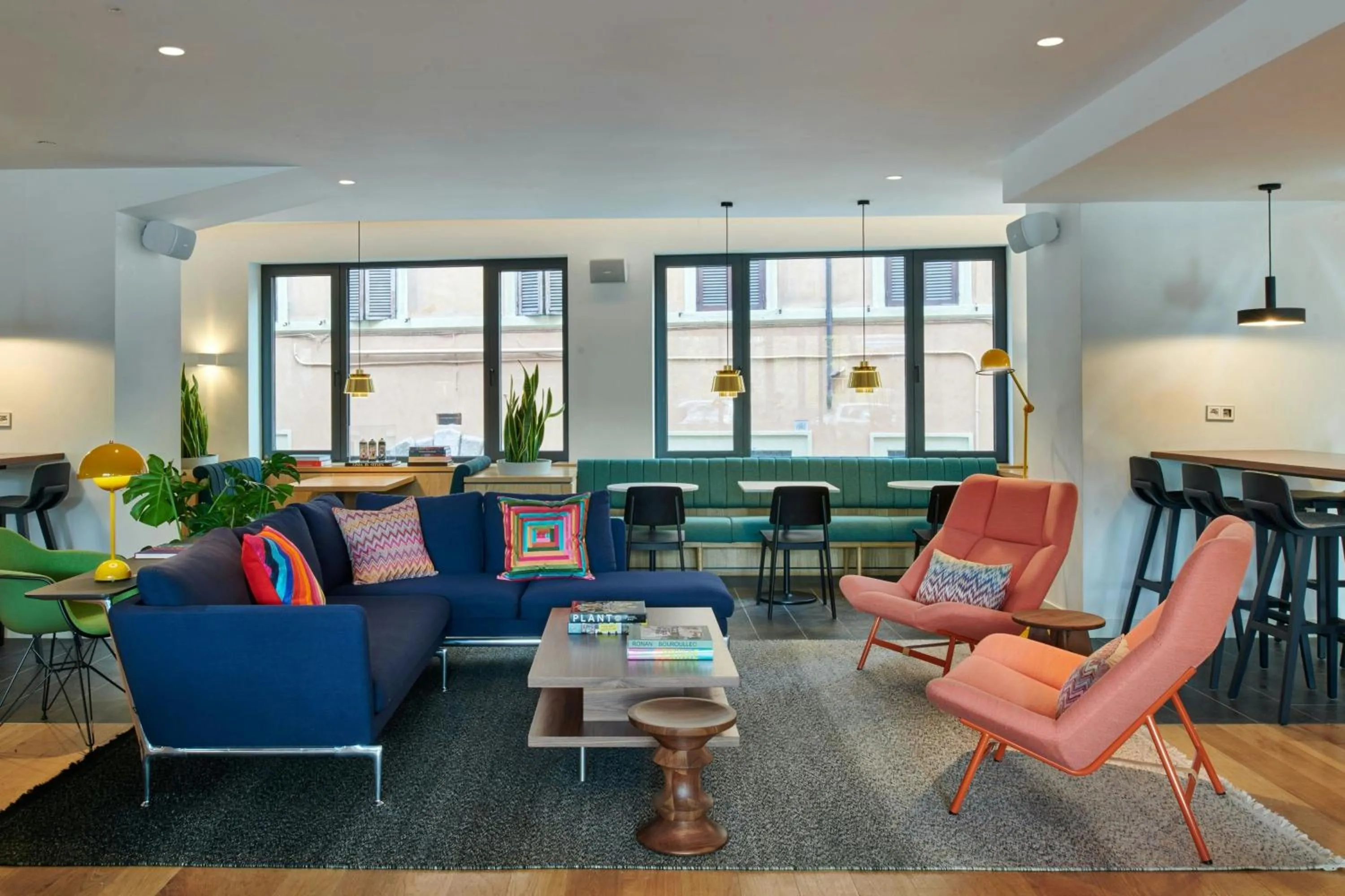 Lobby or reception in citizenM Rome Isola Tiberina