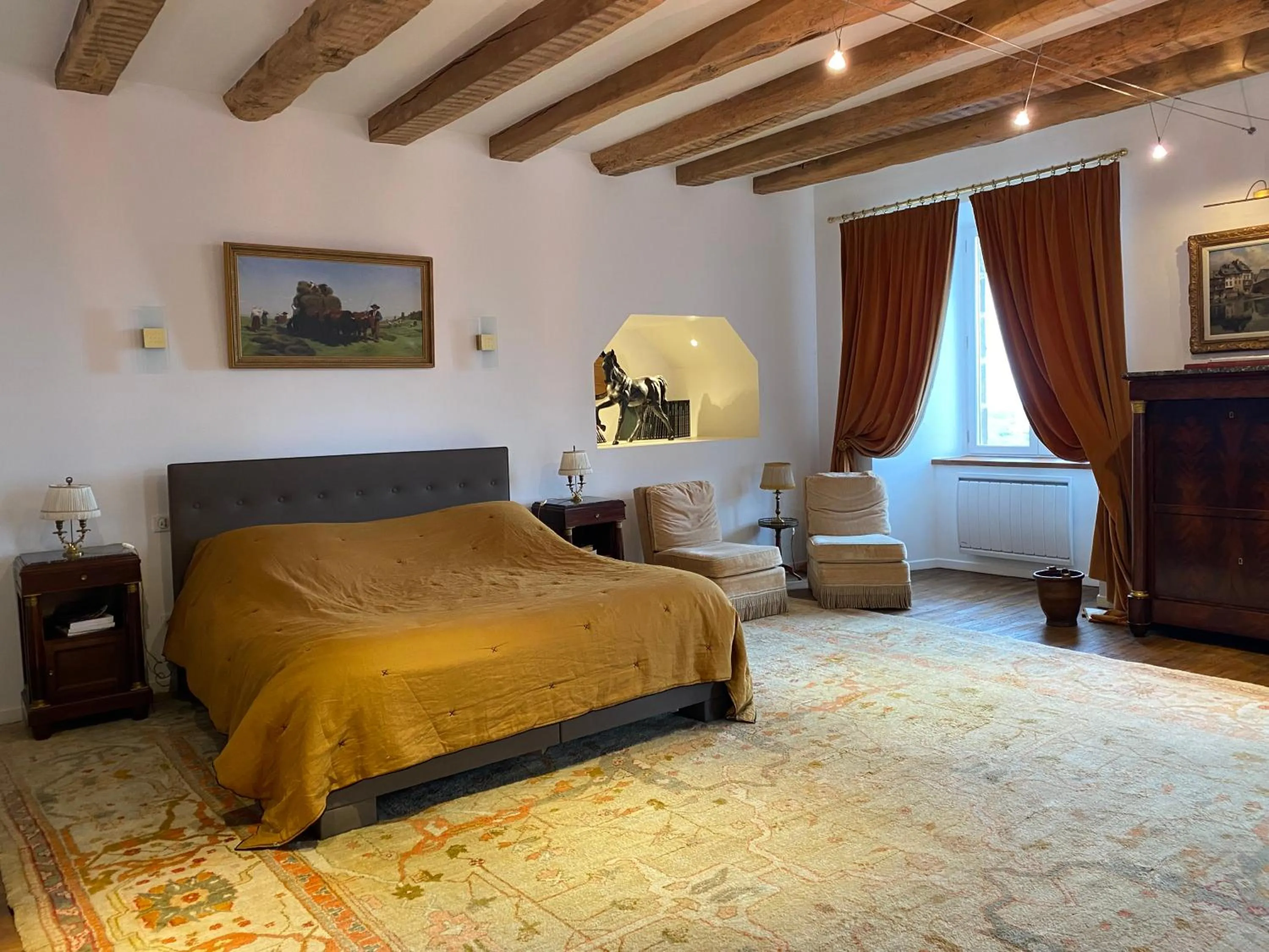 Bed in Château du Puech en Aubrac