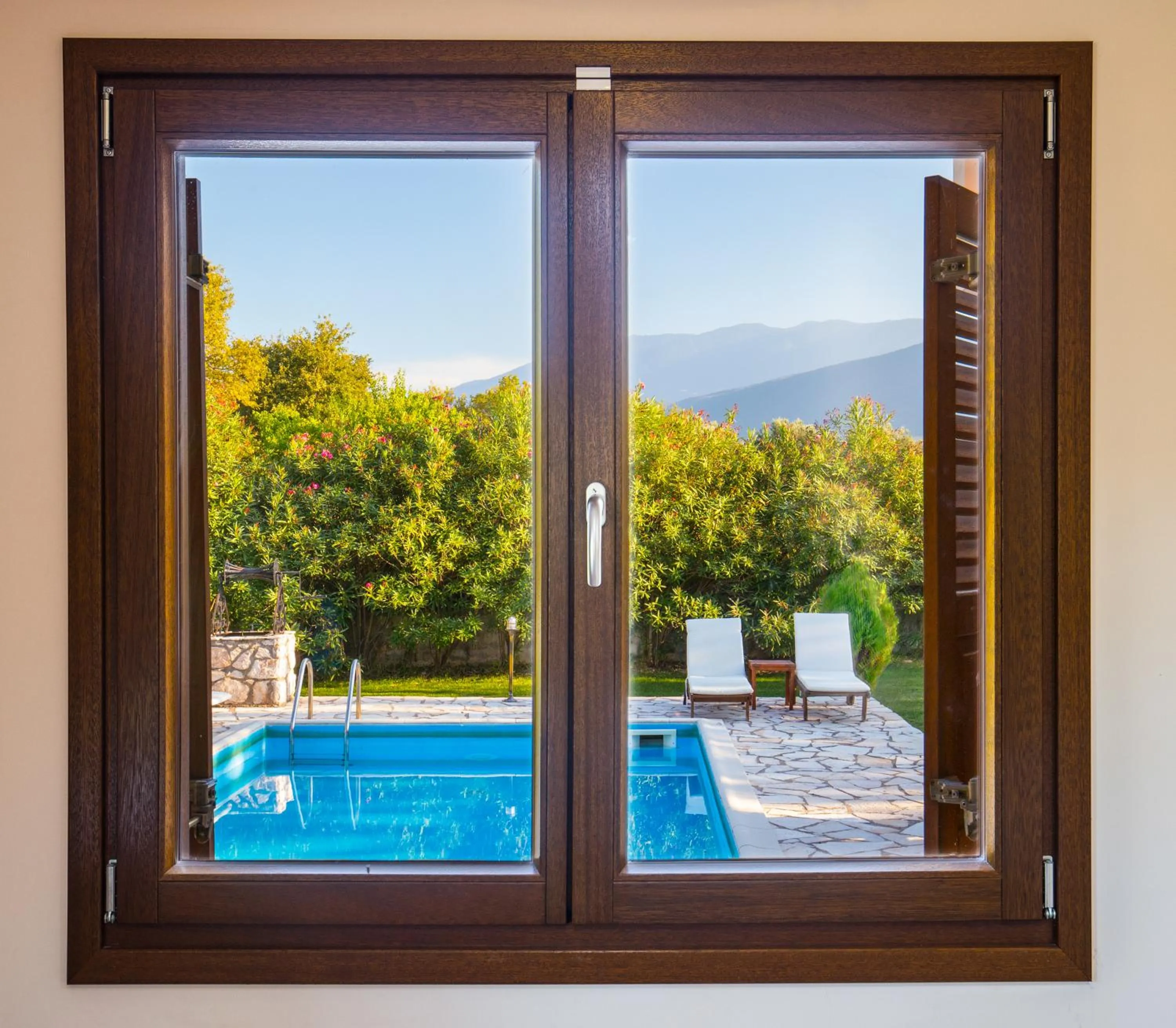 Pool view in Penelope Villas