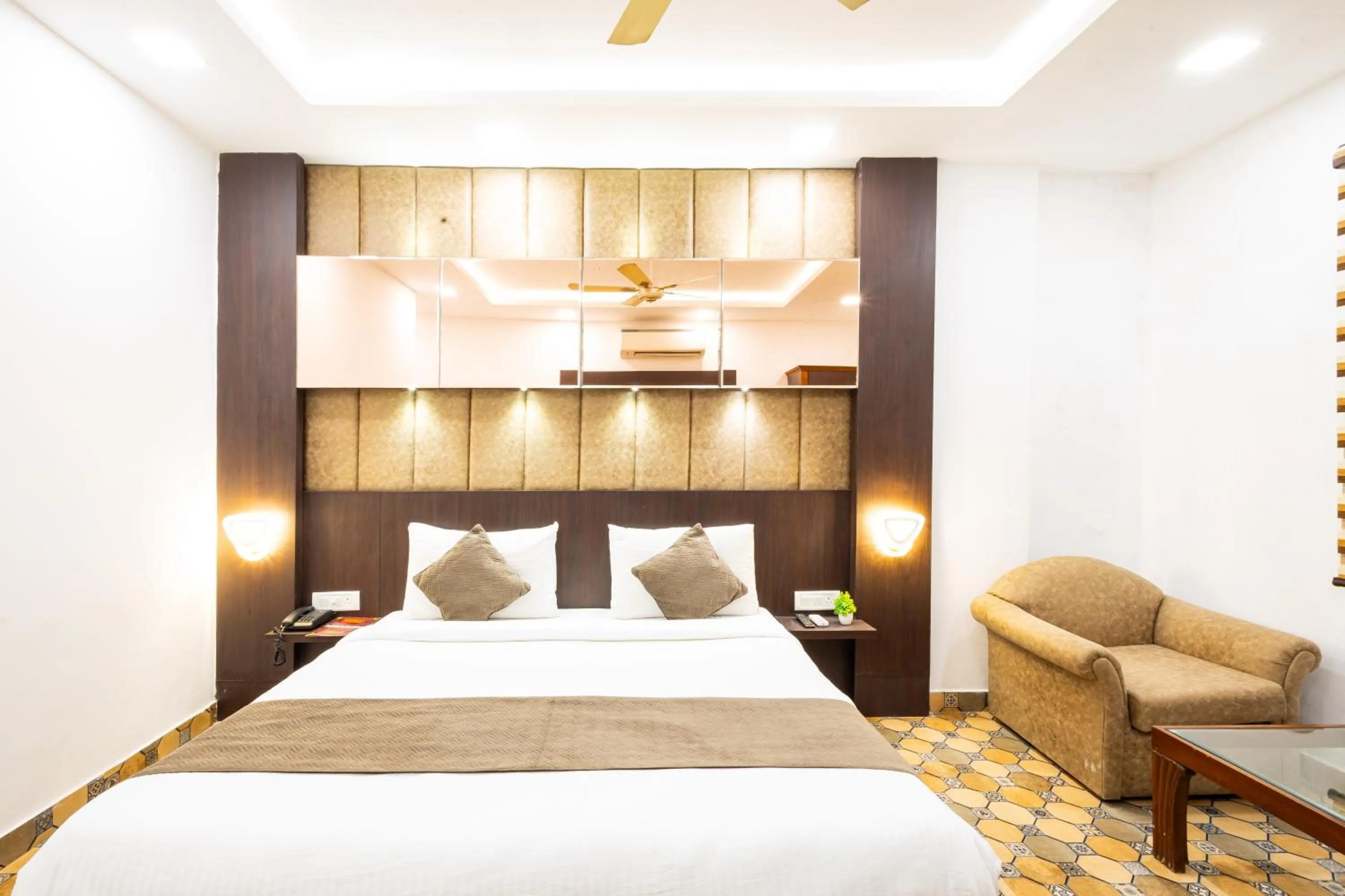 Photo of the whole room, Bed in Hotel Panickers Residency - Near Ganga Ram & BLK Hospital - Karol Bagh