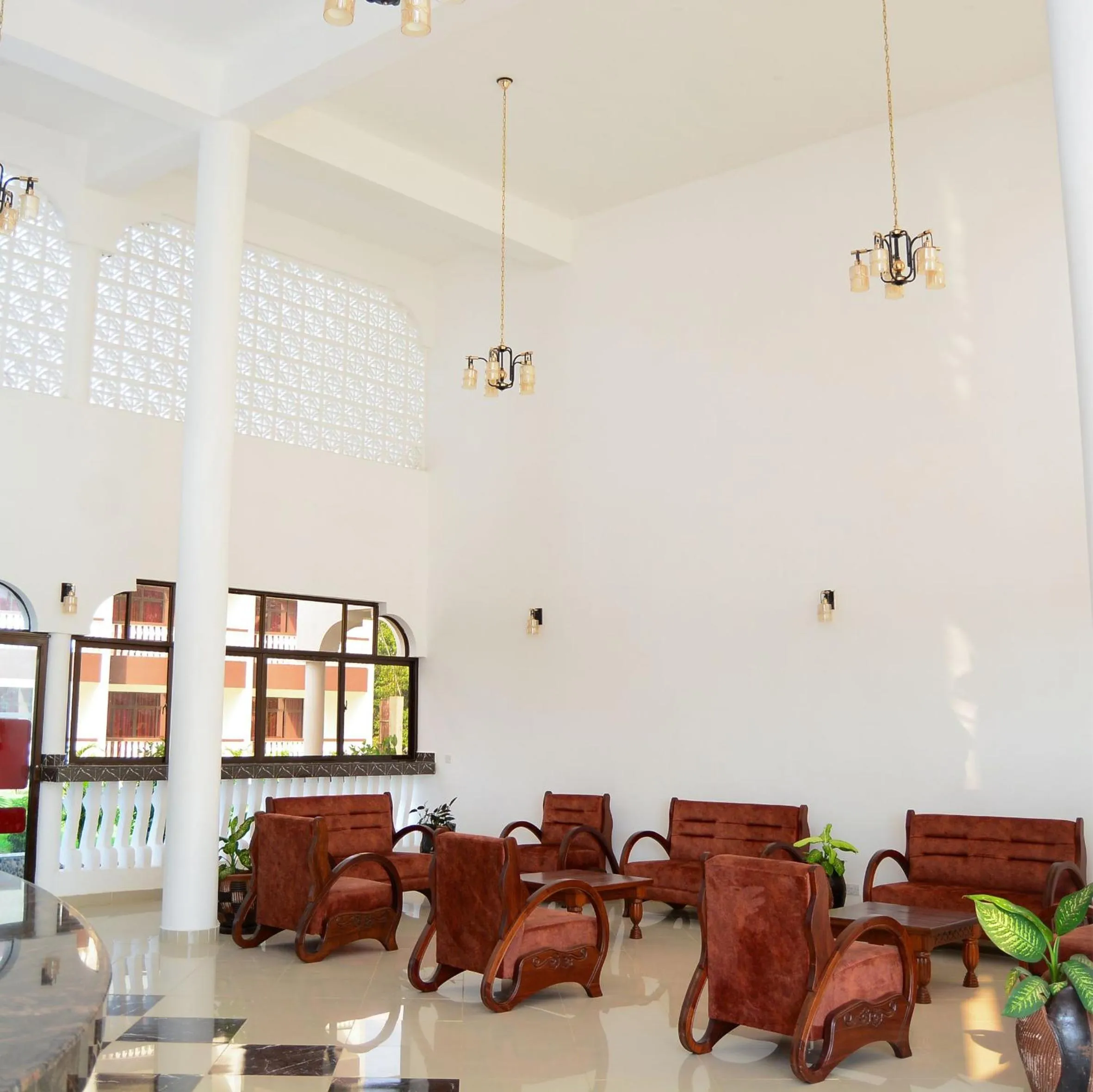 Communal lounge/ TV room in White Peacock Resort Mtwapa