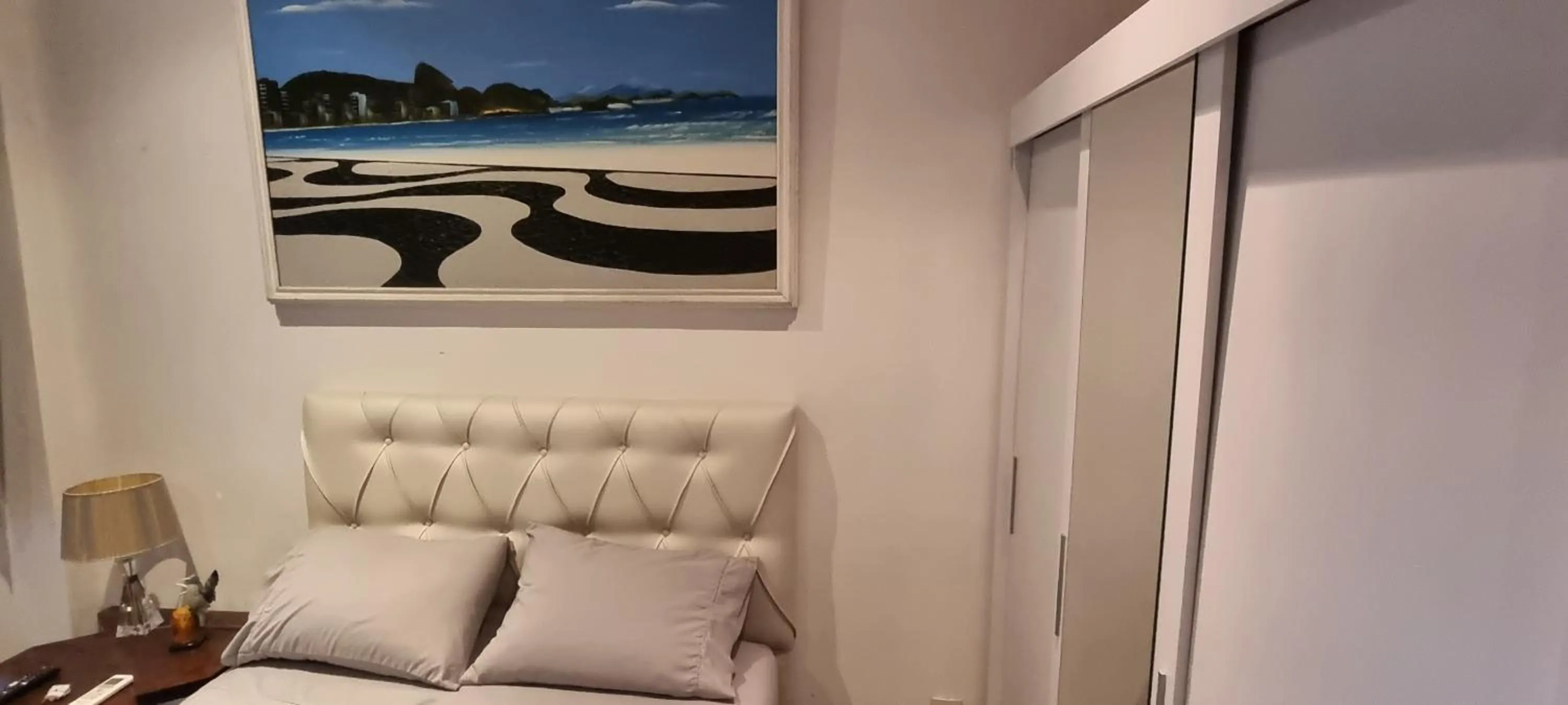 Bed in The best Copacabana Luxury Design 3 Bedroom room 3 bathroom 85 inch cinema tv top location