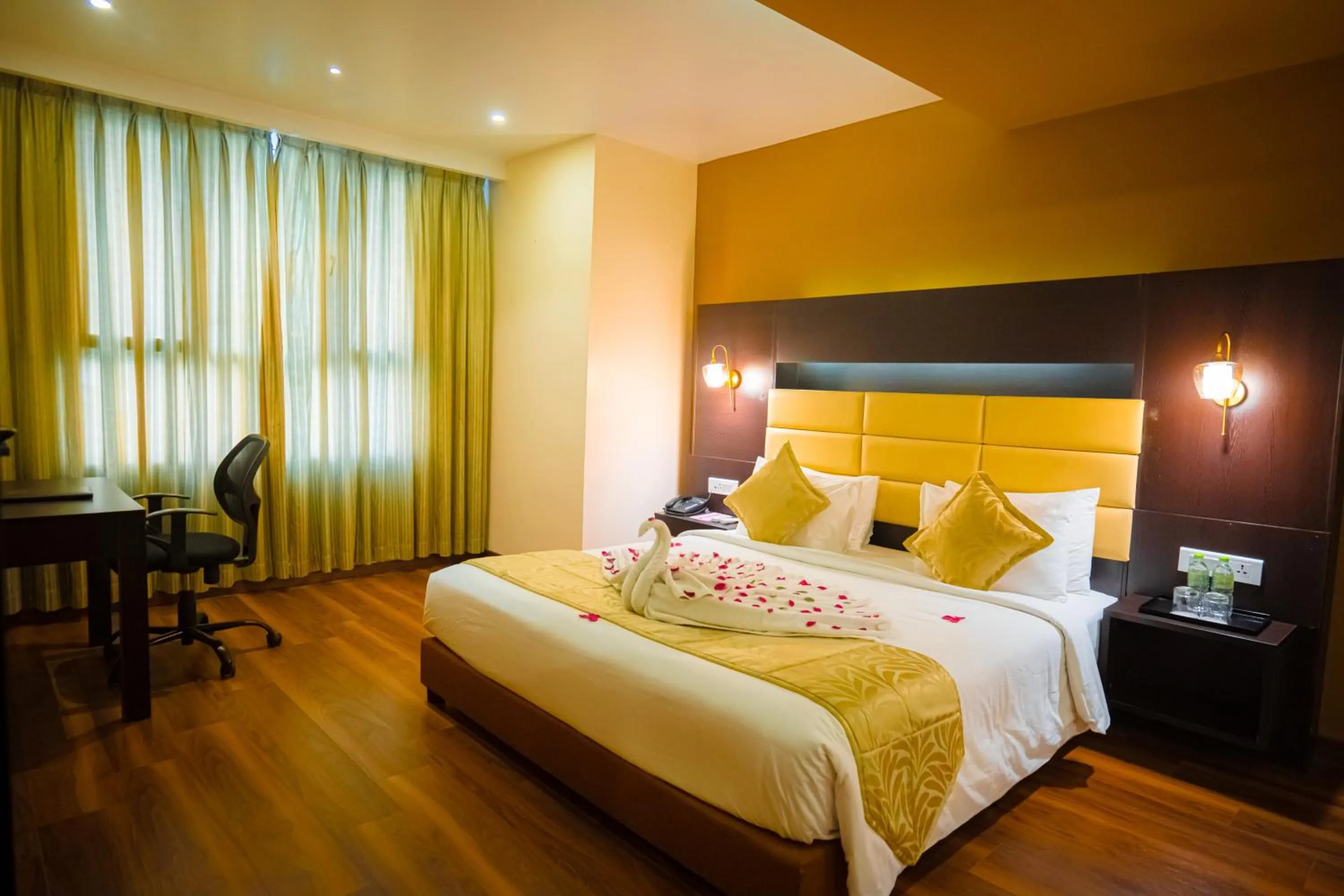 Bed in Poppys Hotel Madurai