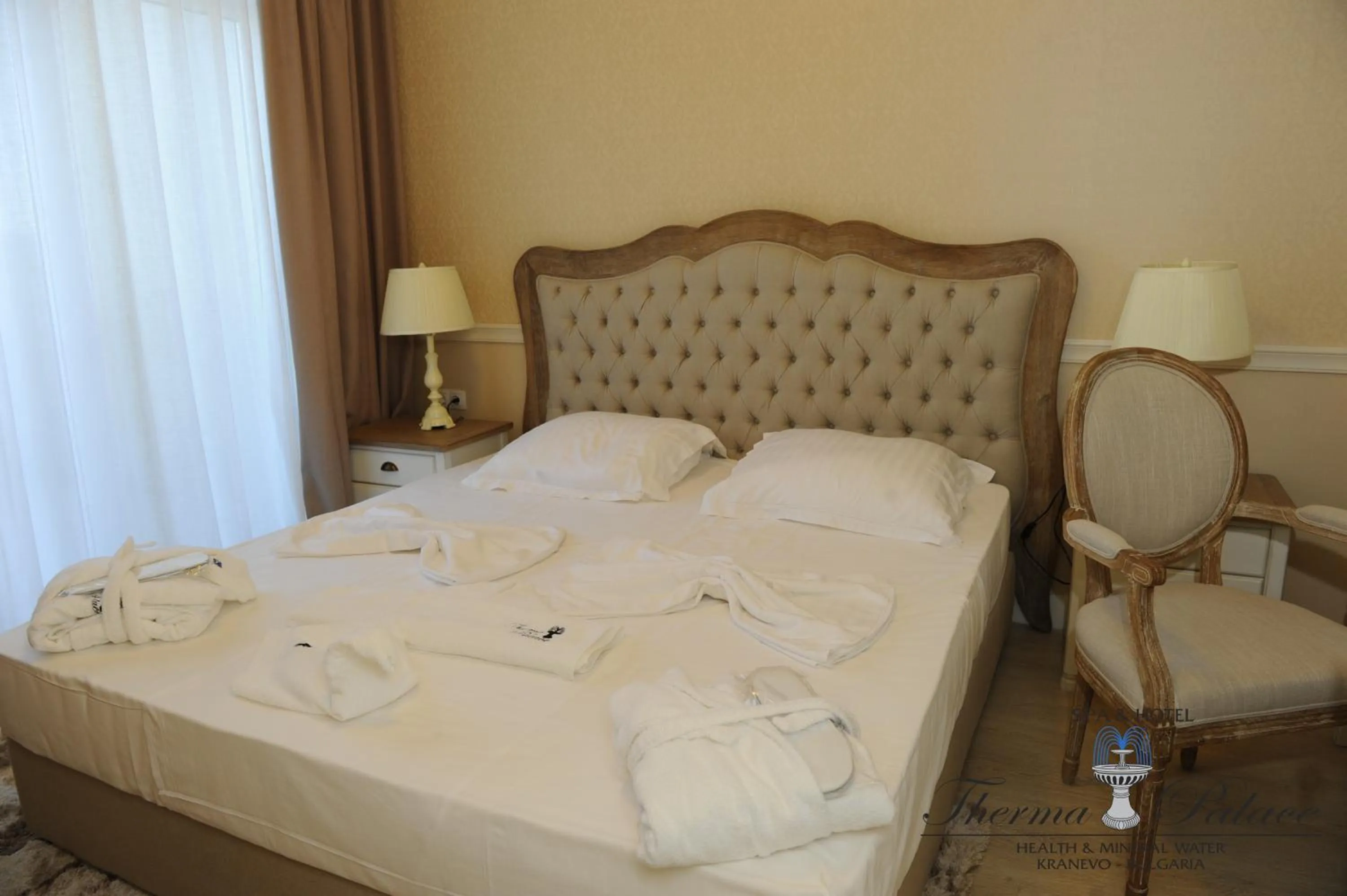 Bedroom, Bed in Therma Palace - SPA Mineral Pool & All inclusive & Free Parking