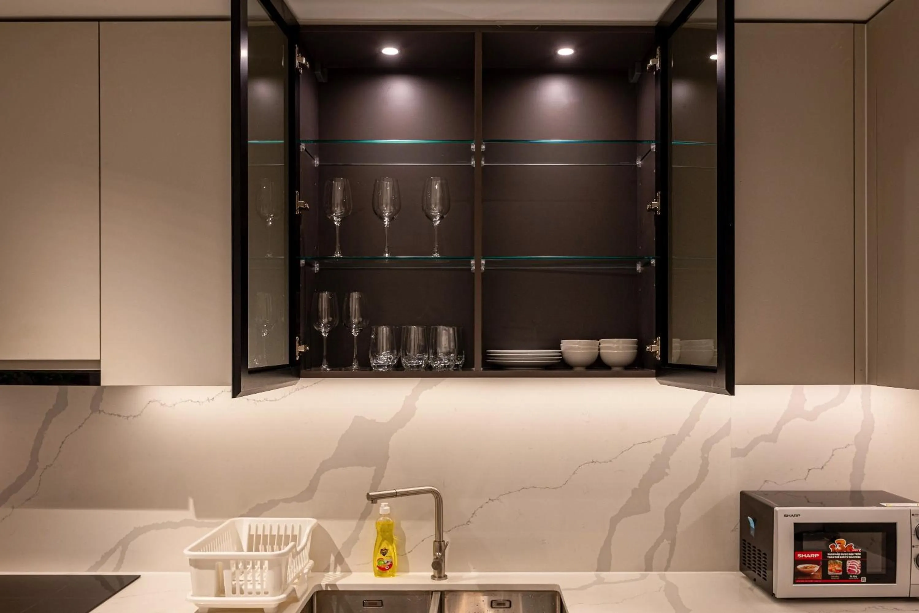 Kitchen or kitchenette in Metropole Thu Thiem Condo Apartment