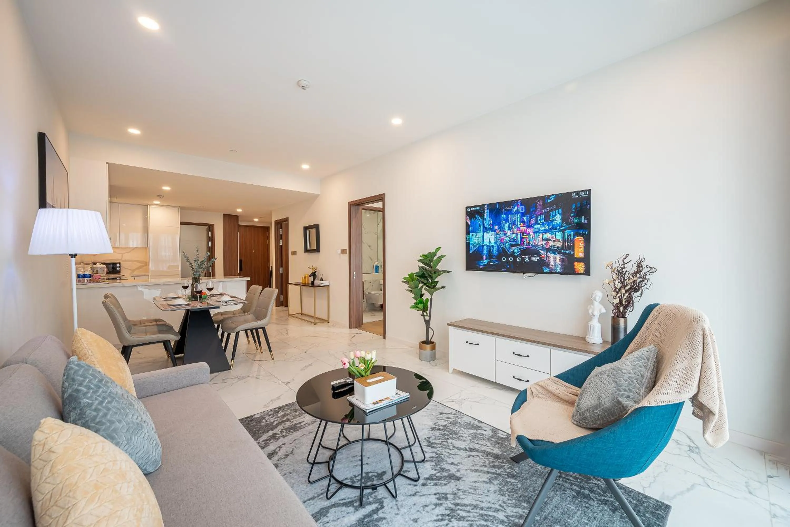 Living room in Metropole Thu Thiem Condo Apartment