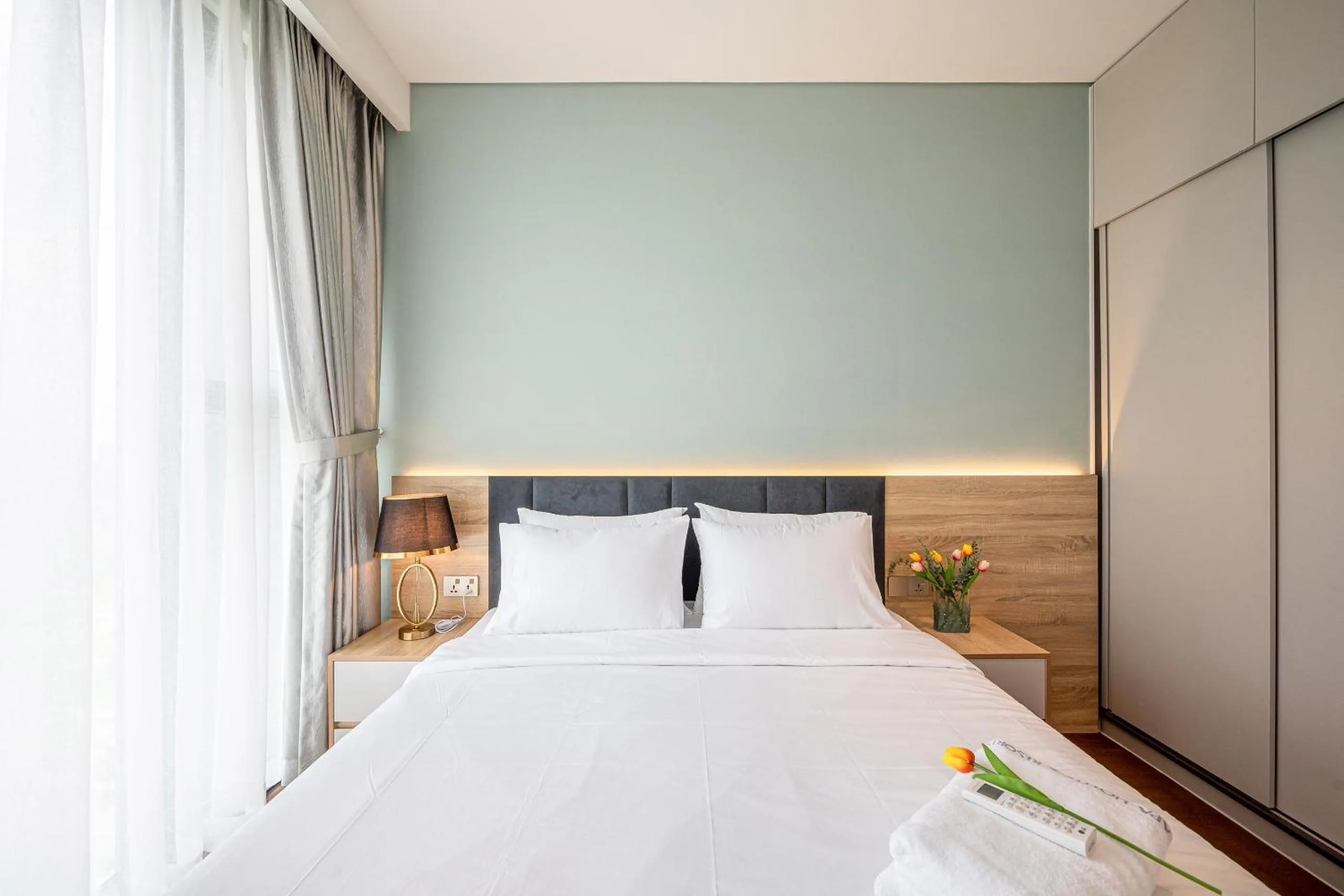 Bed in Metropole Thu Thiem Condo Apartment