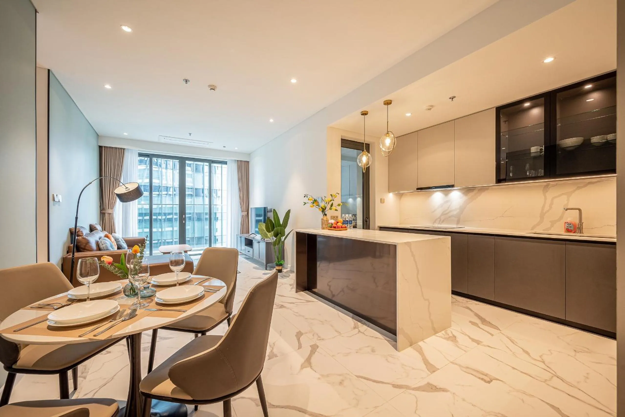 kitchen in Metropole Thu Thiem Condo Apartment