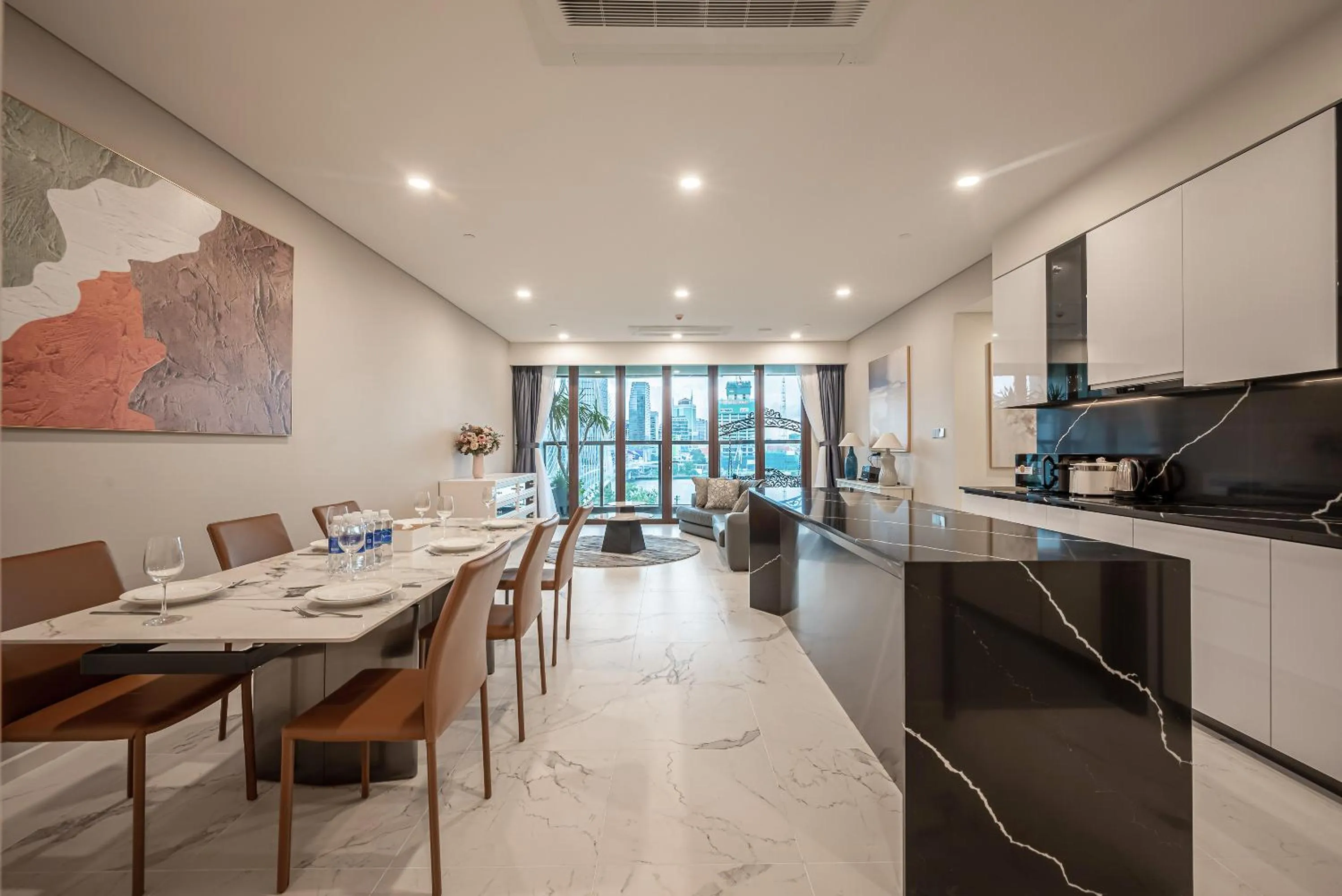 Living room in Metropole Thu Thiem Condo Apartment