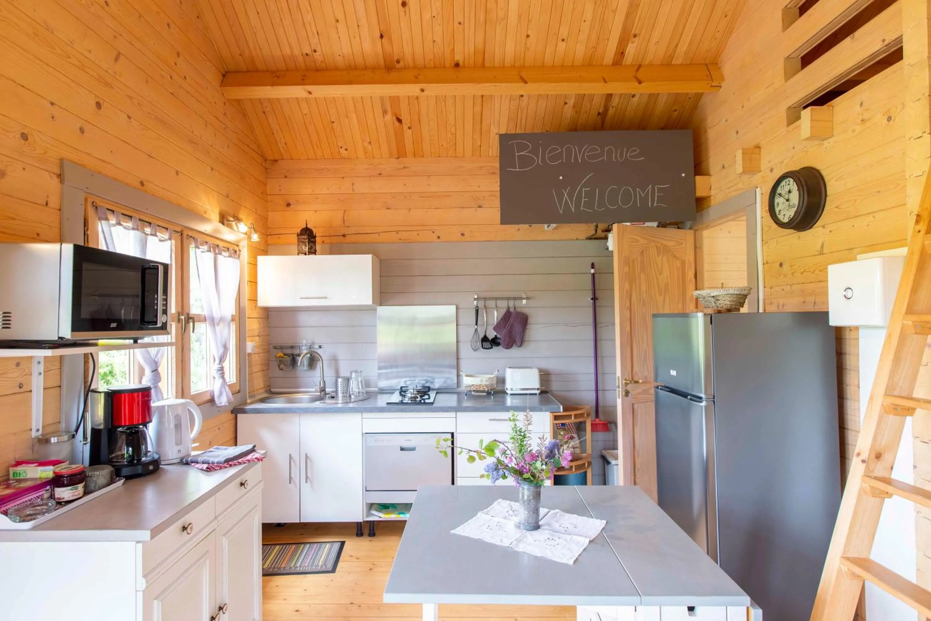 Kitchen or kitchenette in Chalets du Bois de Vache