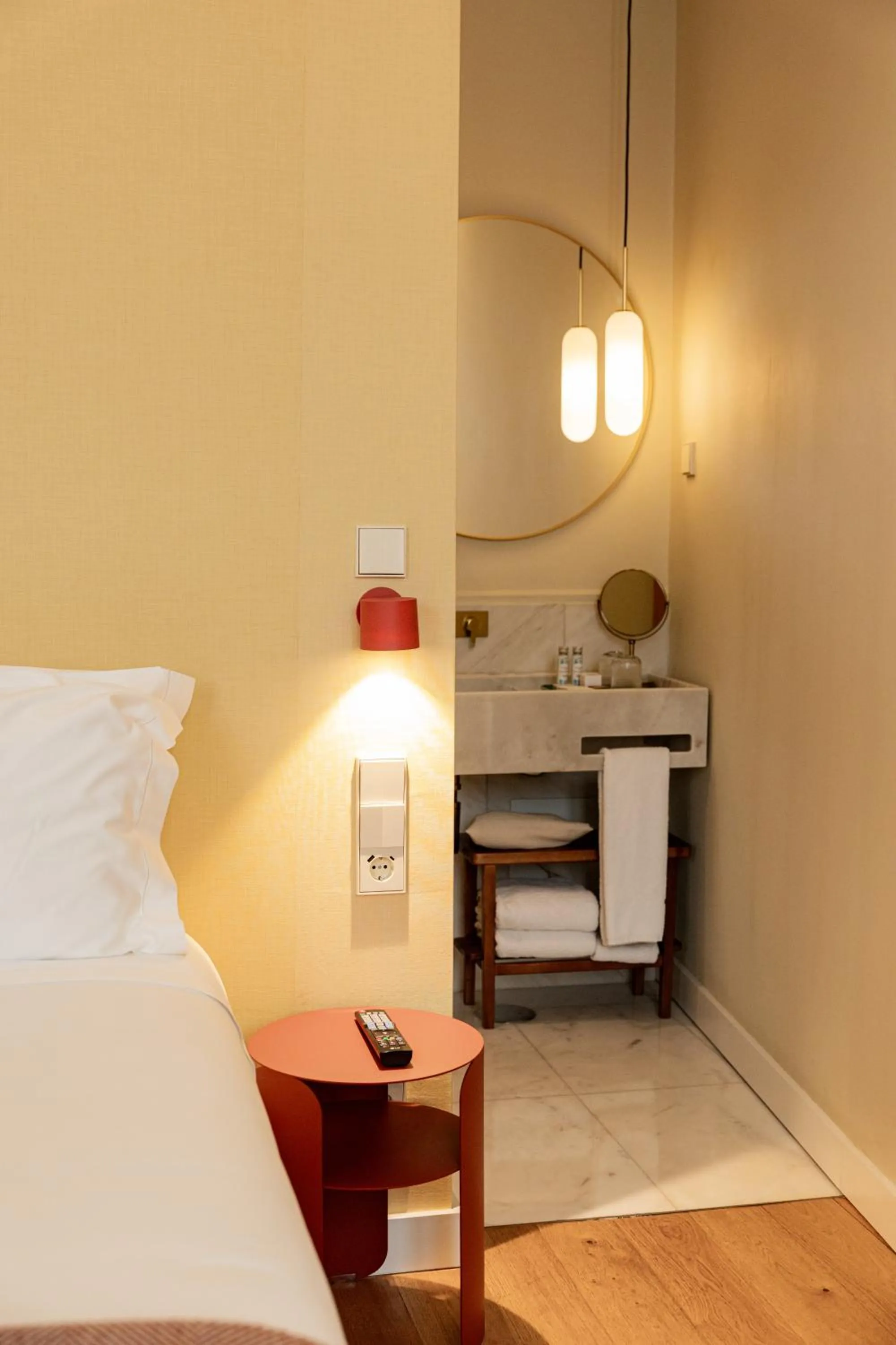 Bathroom, Bed in NINE DOTS Azorean Art Boutique Hotel