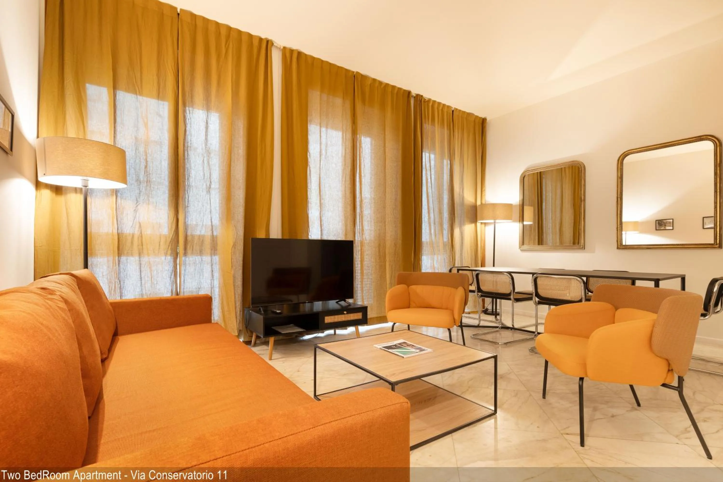 Seating area in Brera Apartments in San Babila