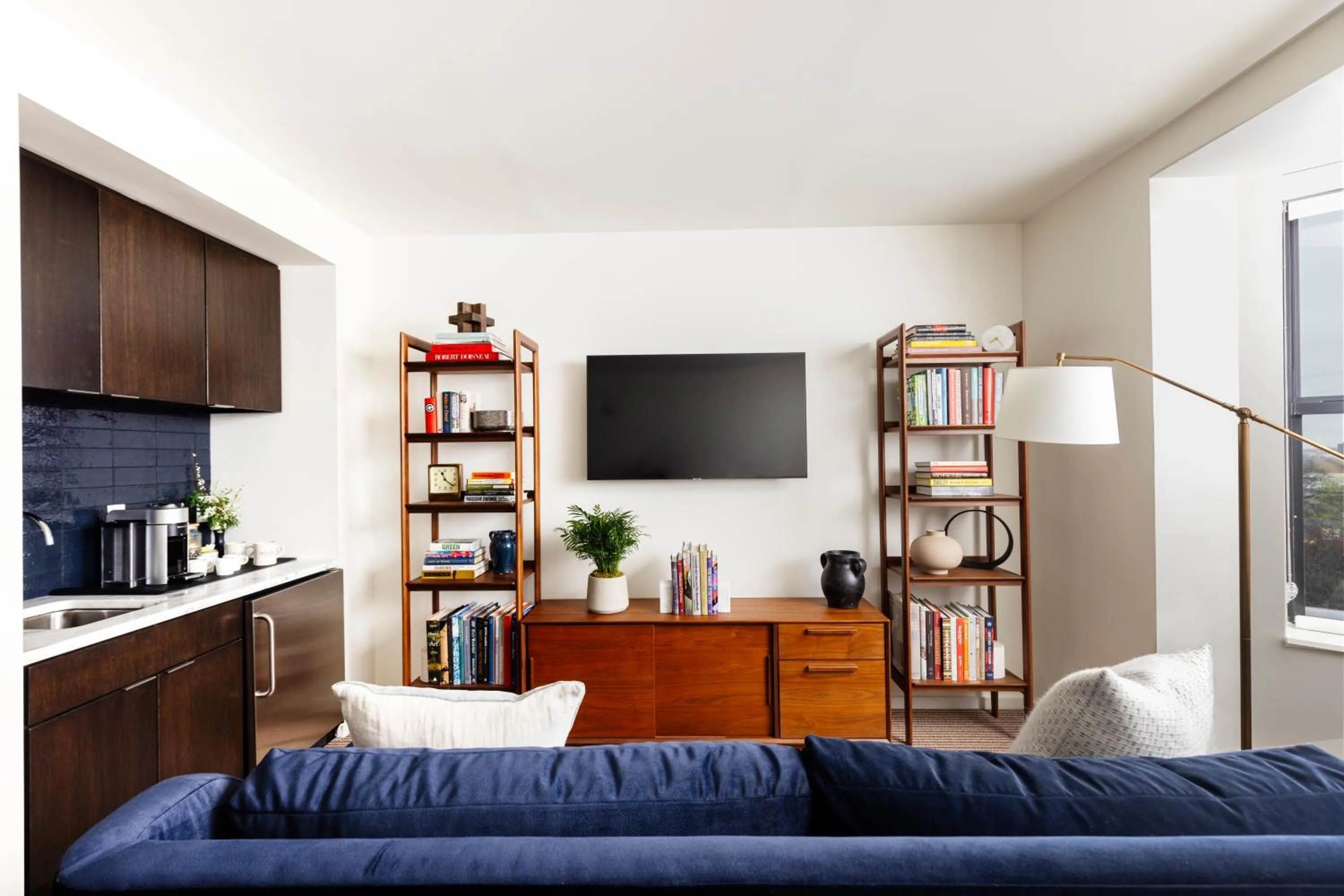 Seating area in The Study at Johns Hopkins