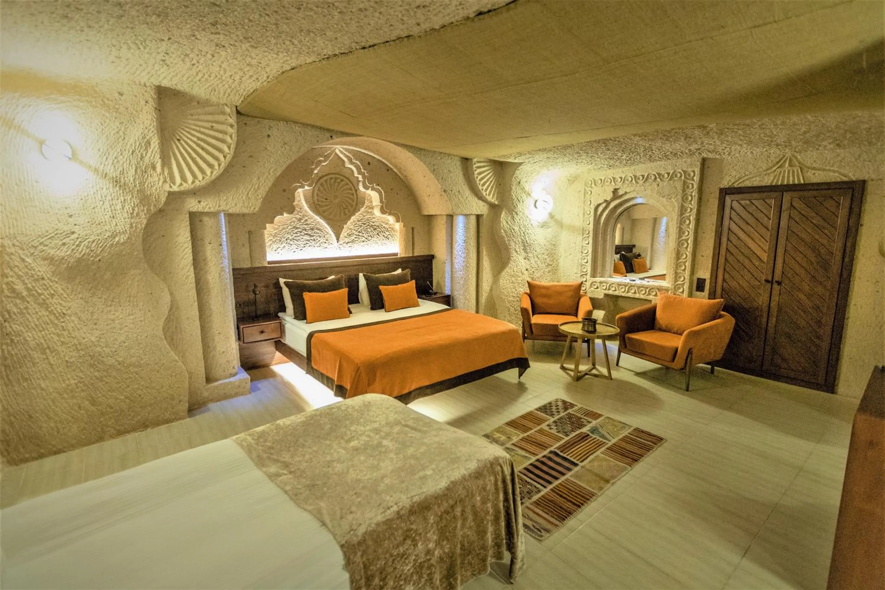 Bed in Mimi Cappadocia Luxury Cave Hotel