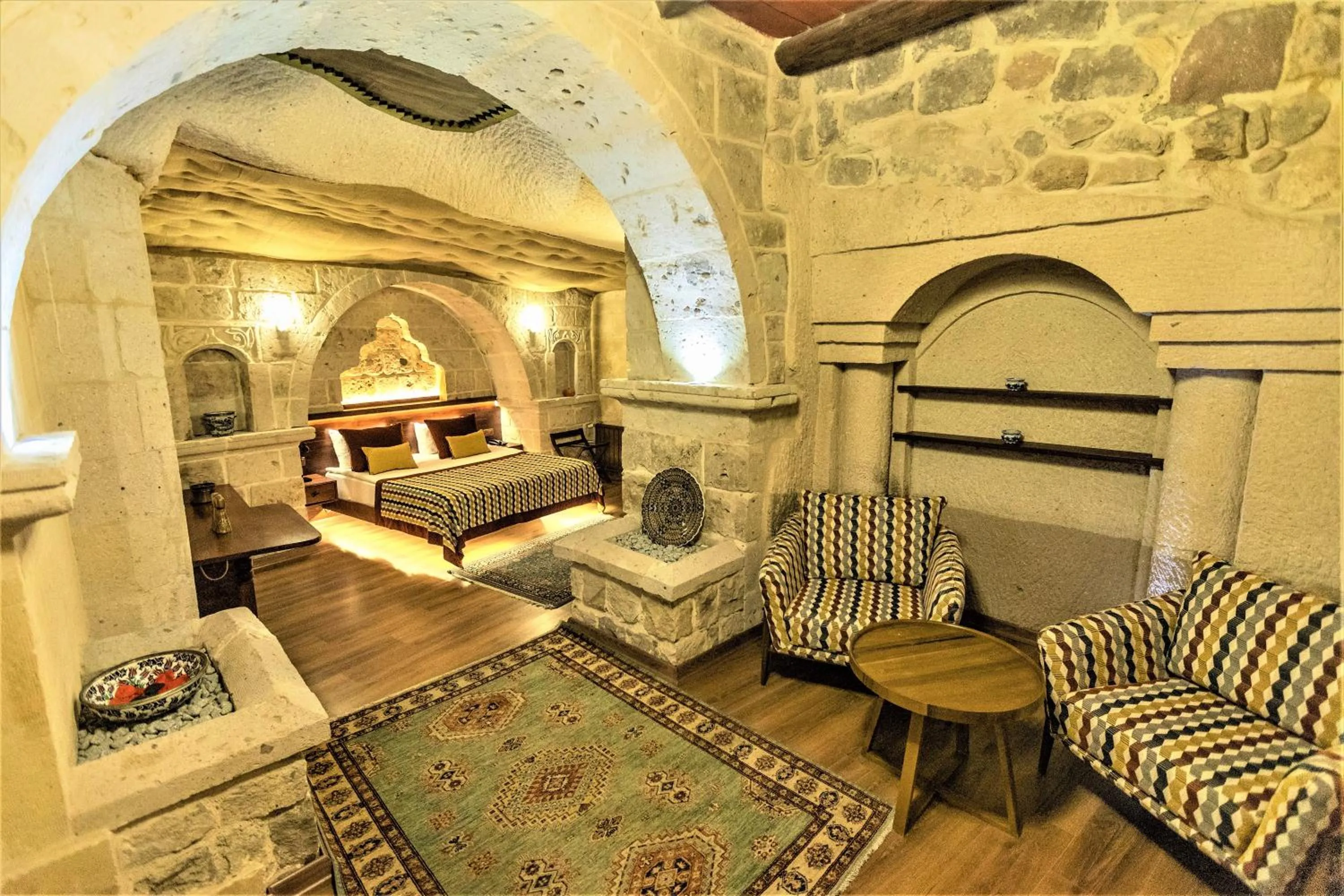 Living room, Bed in Mimi Cappadocia Luxury Cave Hotel