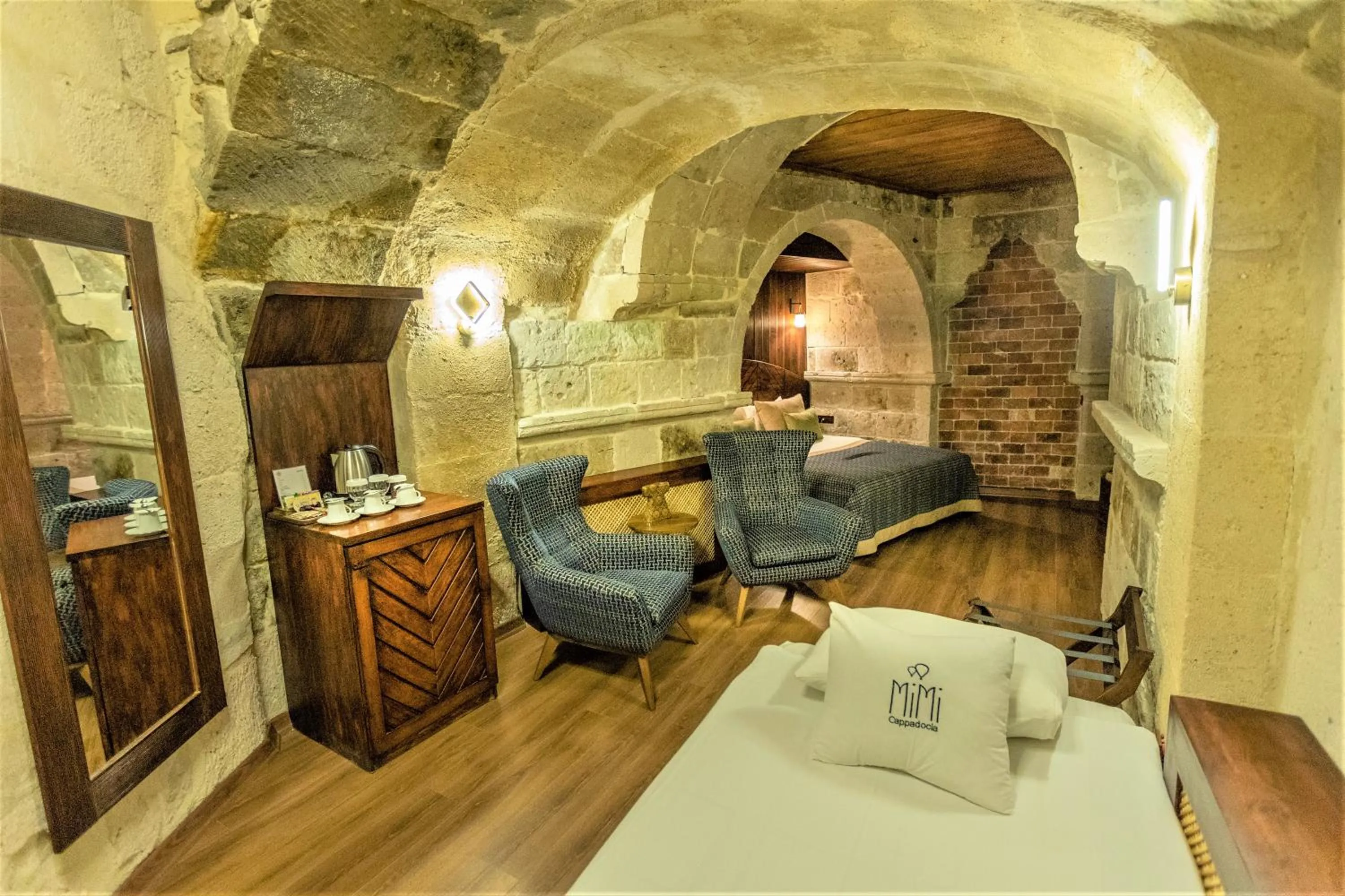 Bed in Mimi Cappadocia Luxury Cave Hotel
