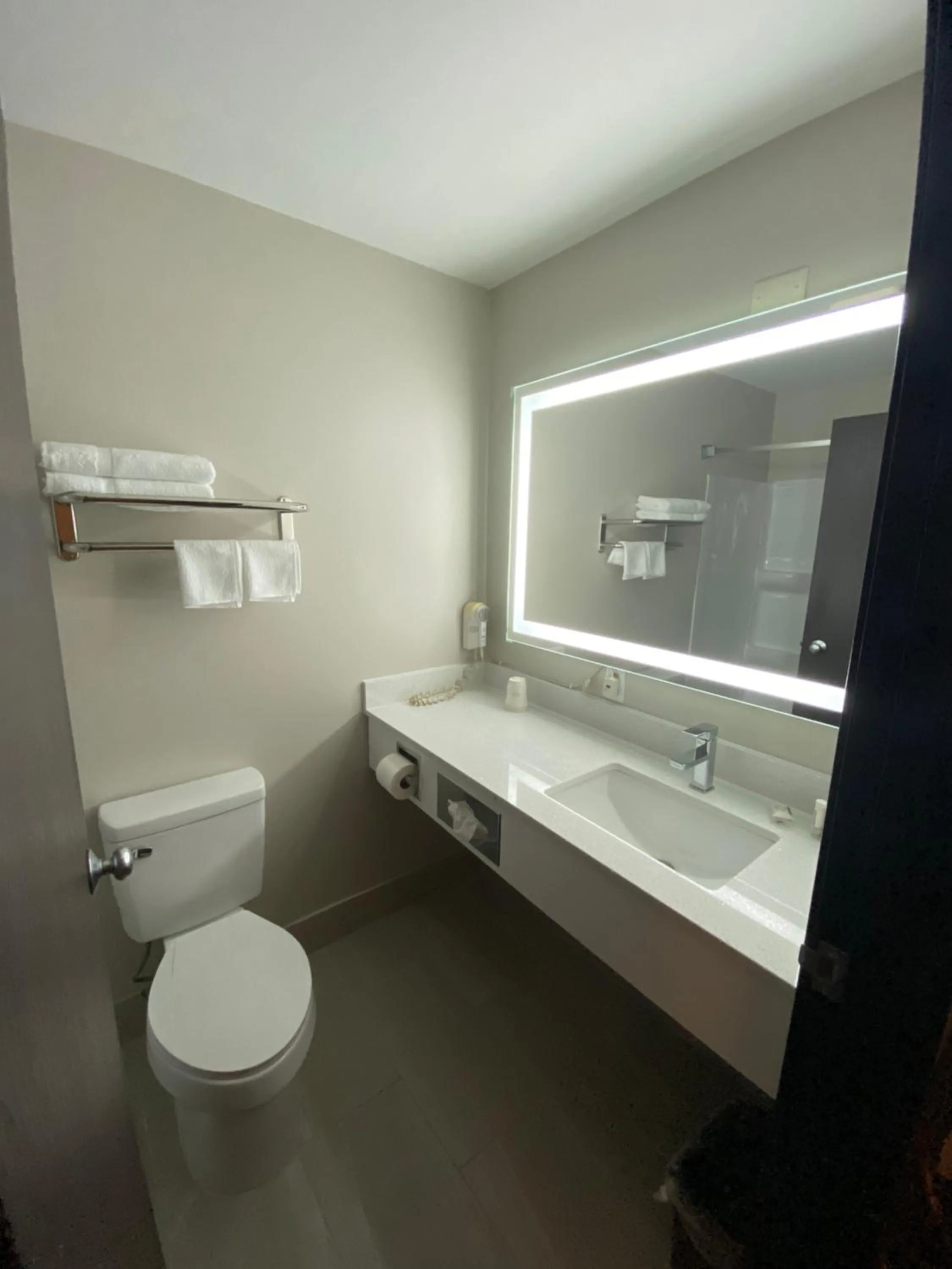 Bathroom in Super 8 by Wyndham Oshkosh Airport