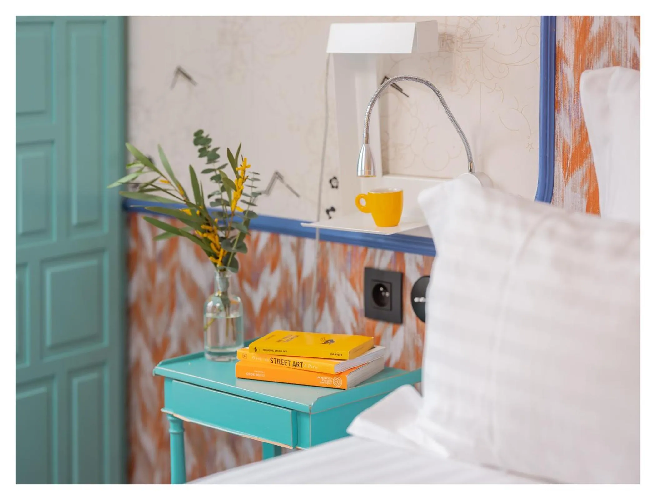 Decorative detail, Bed in Hôtel Crayon Rouge - Louvre Palais Royal