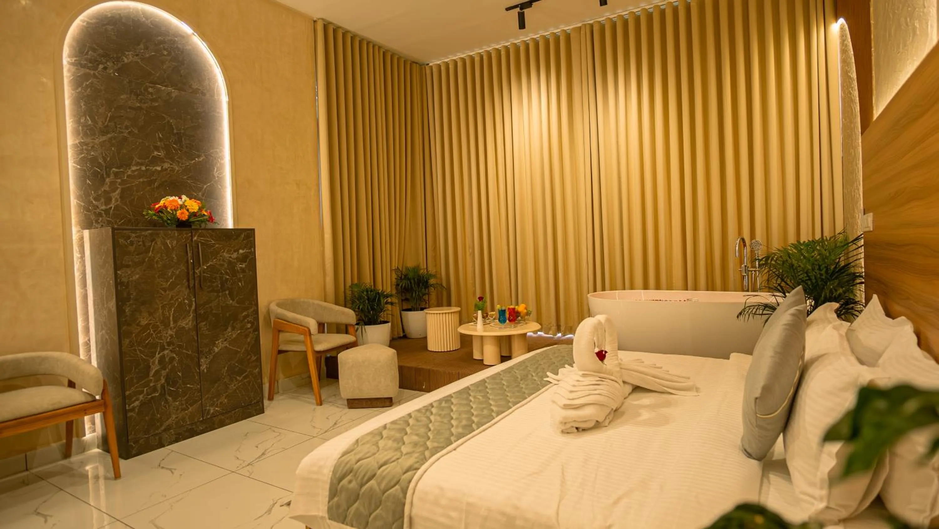 Bed in Eden Woods Resorts and Spa