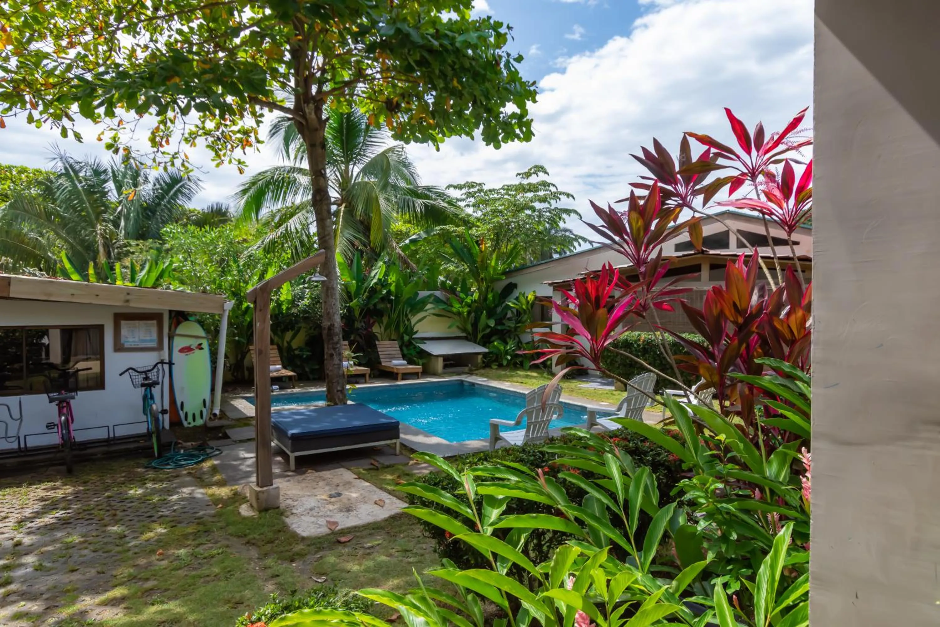 Garden view in Maoritsio Garden Studios