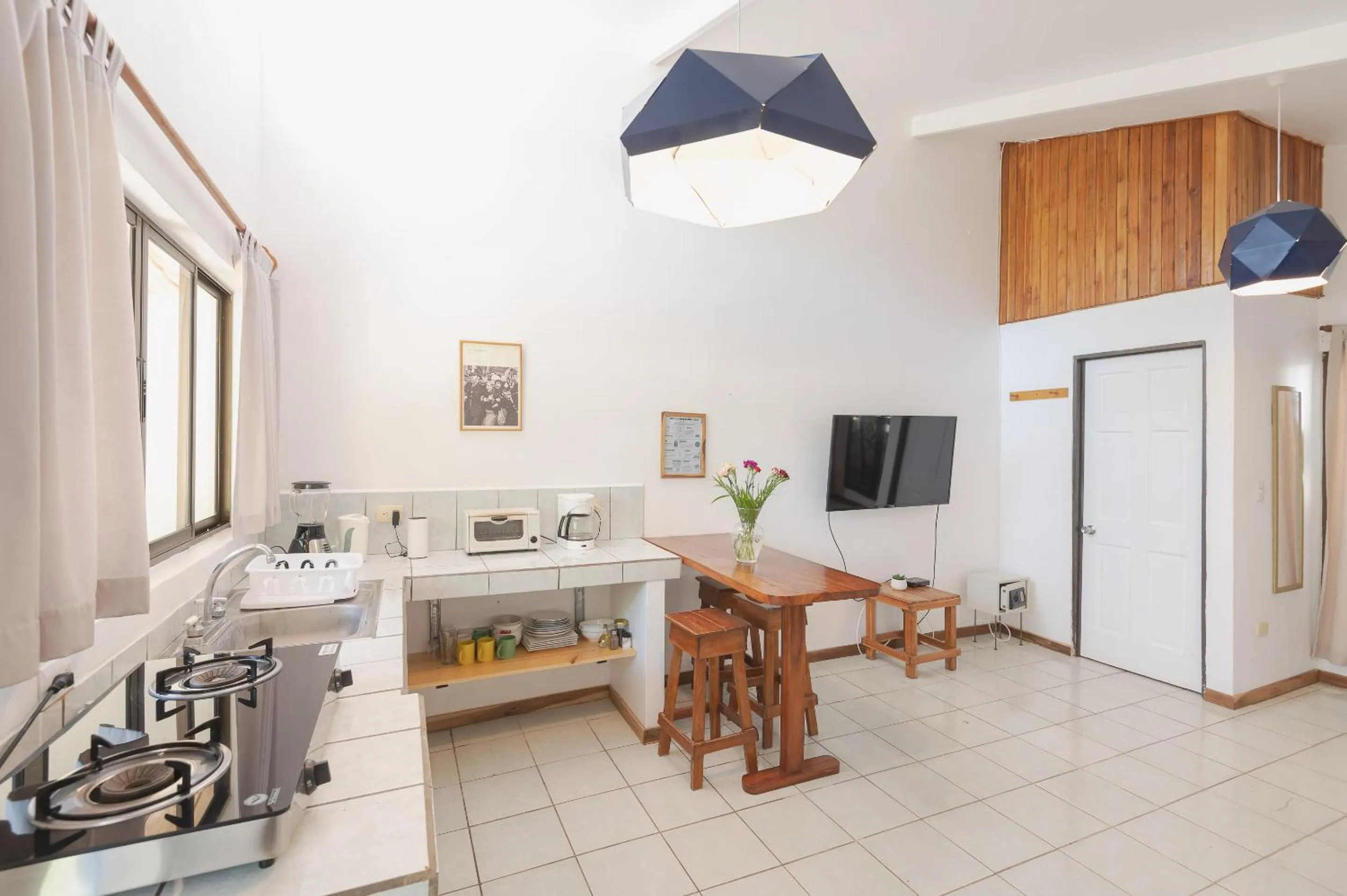 Kitchen or kitchenette in Maoritsio Garden Studios