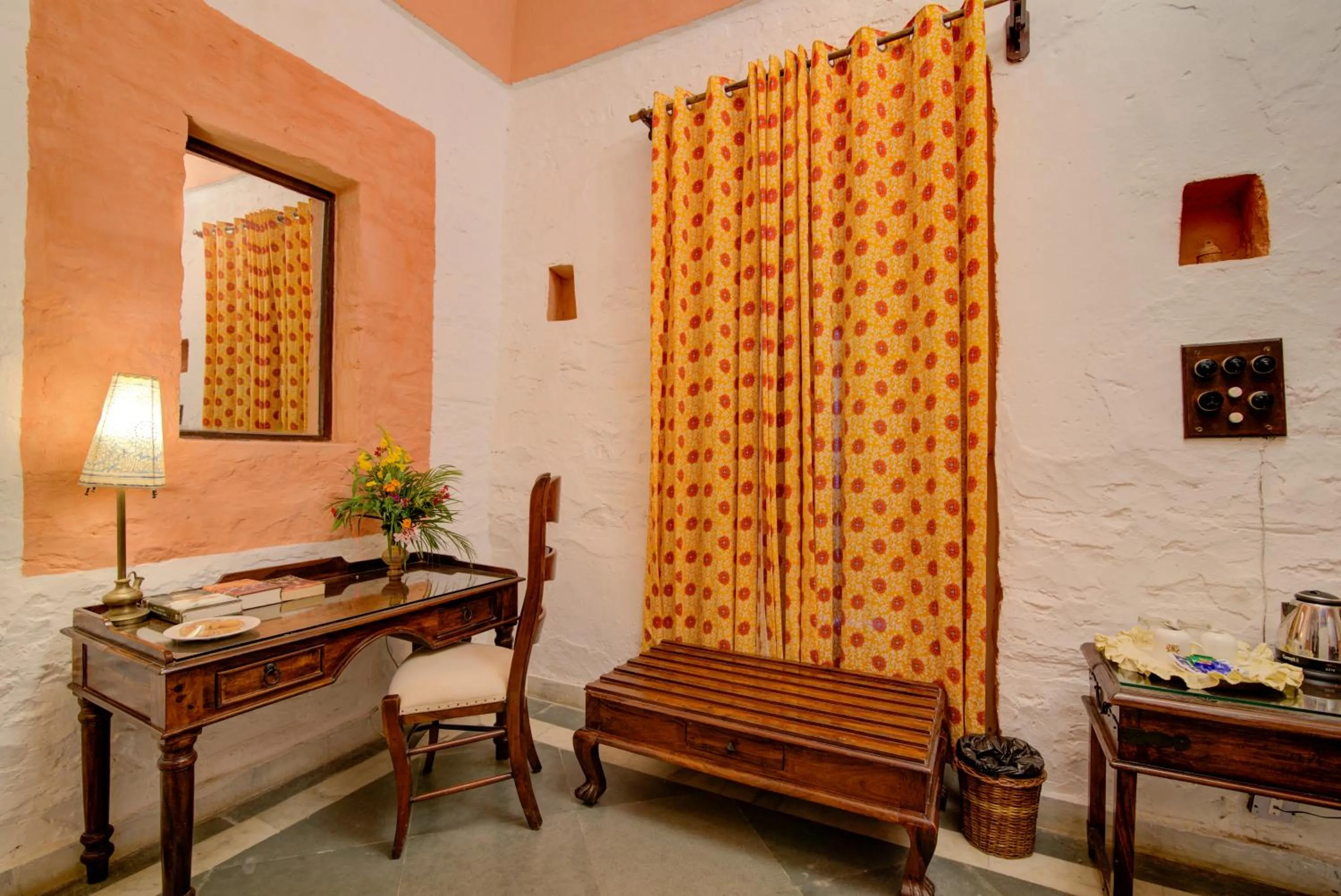 Seating area in Fort Dadhikar, Alwar
