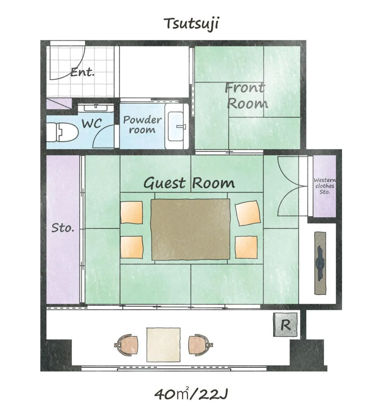Floor plan in Hakone Ashinoko Bikeikan 箱根芦ノ湖 美景館