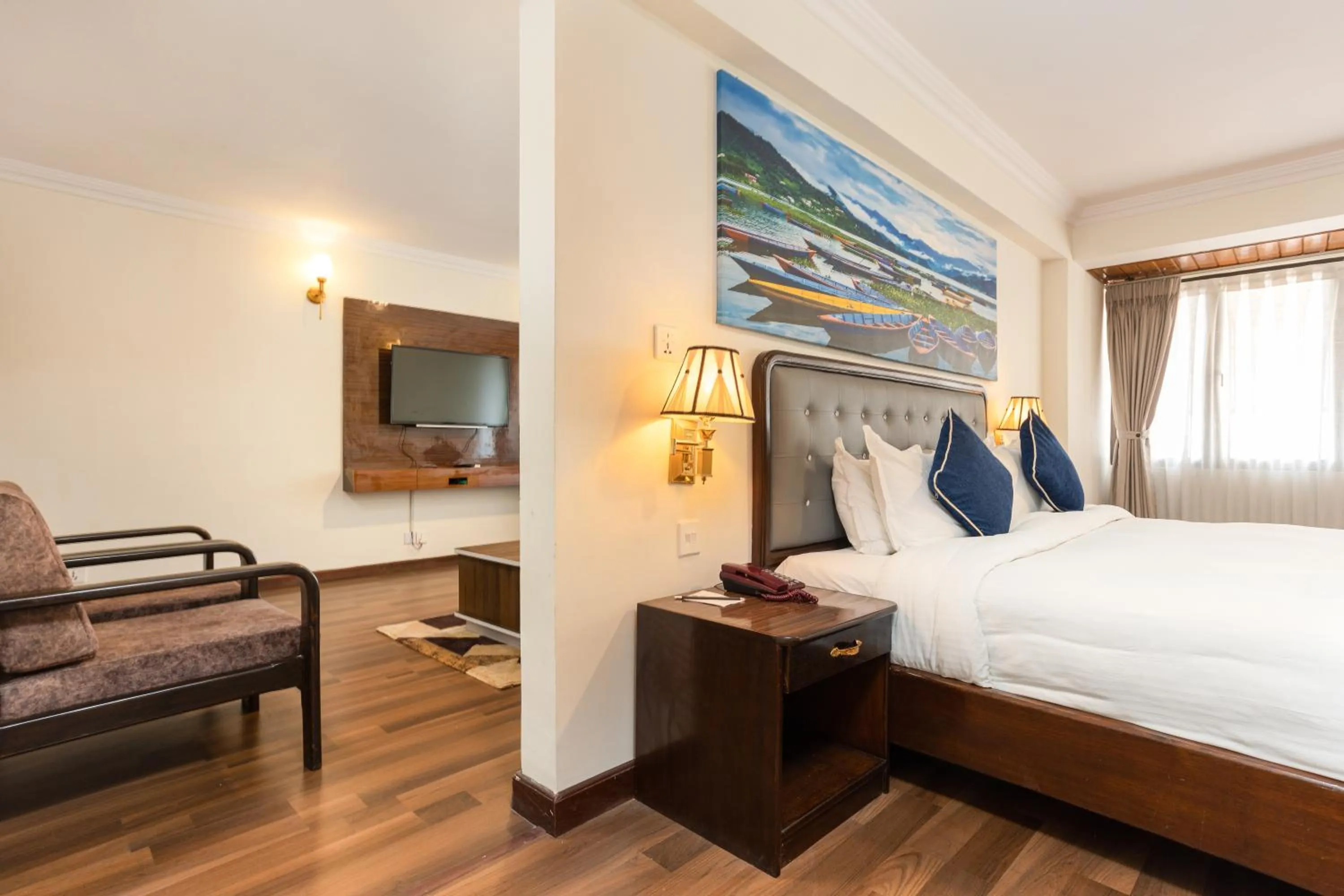 Living room, Bed in Kathmandu Business Hotel