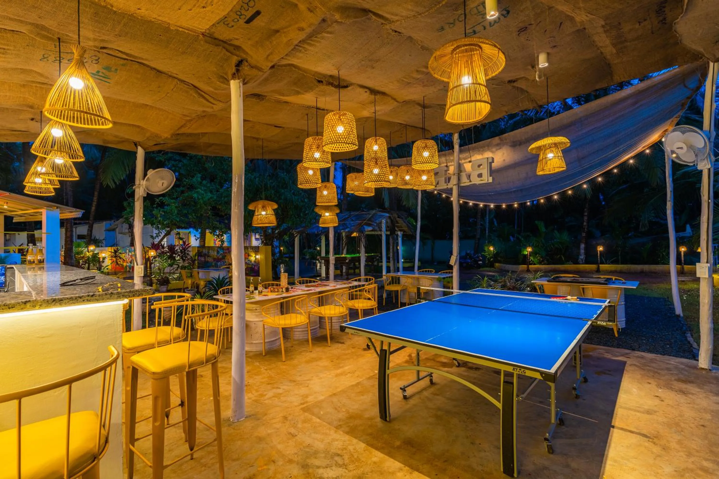 Table tennis in Whoopers Party Hostel, Palolem