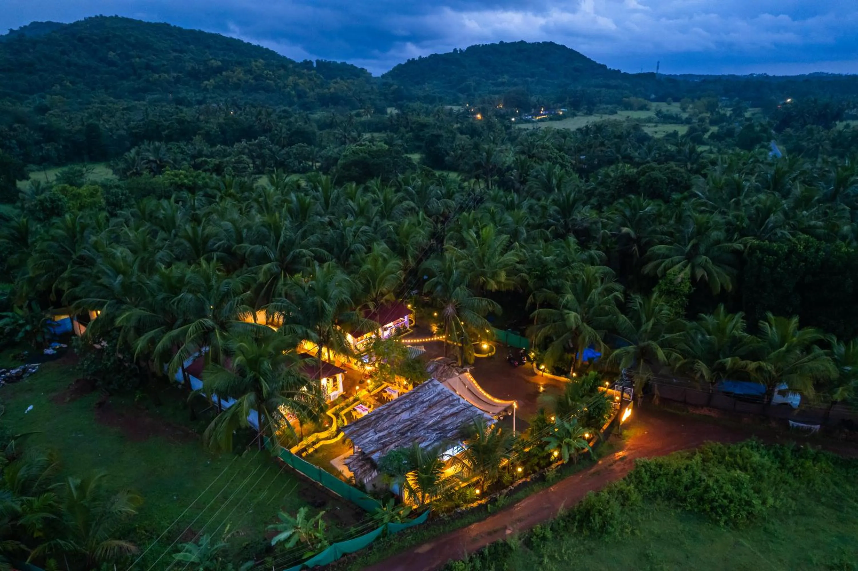 Bird's eye view in Whoopers Party Hostel, Palolem