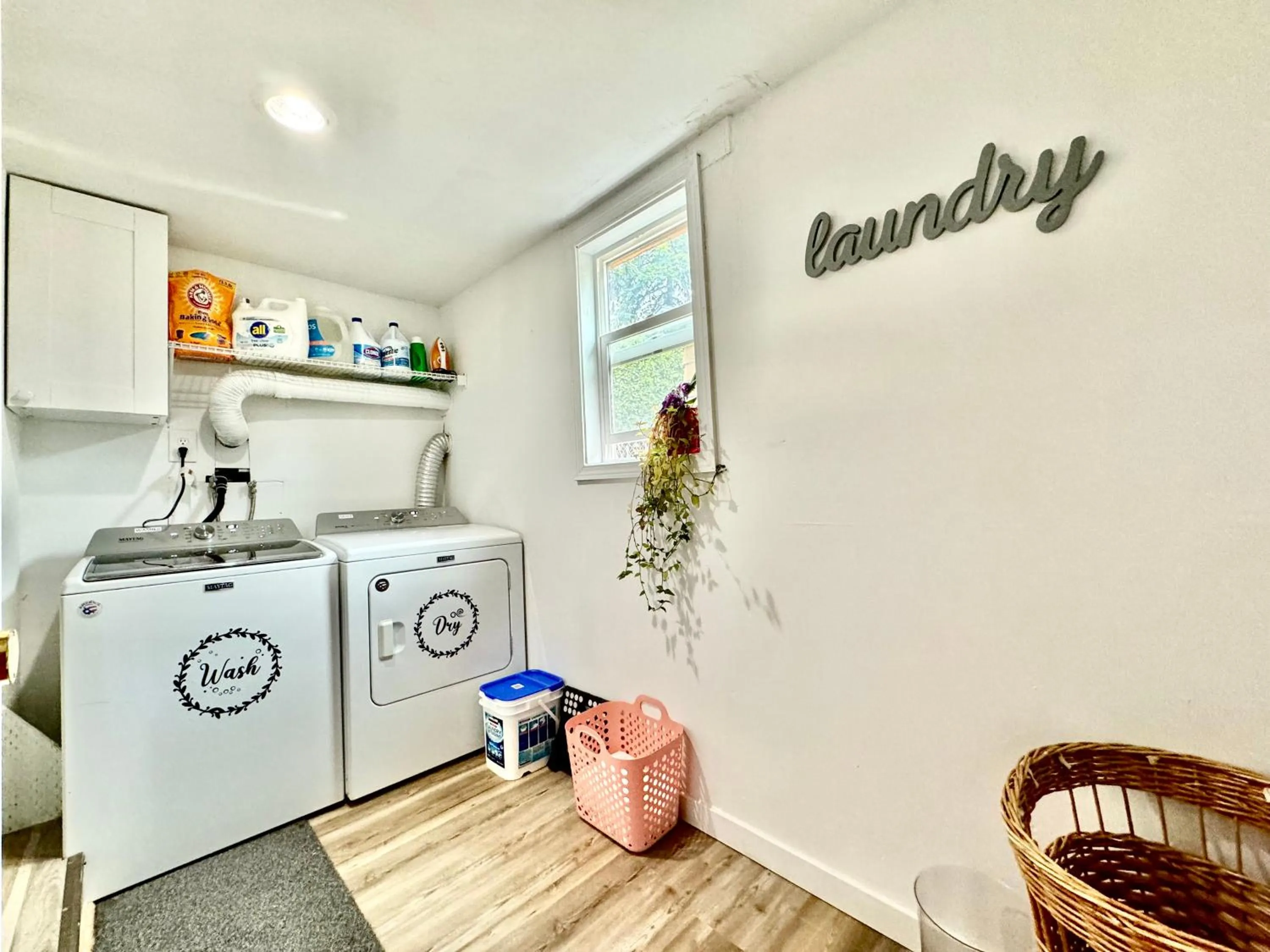 washing machine in Tiny Private Room at the Upper Level of a Big House with Shared Bathroom