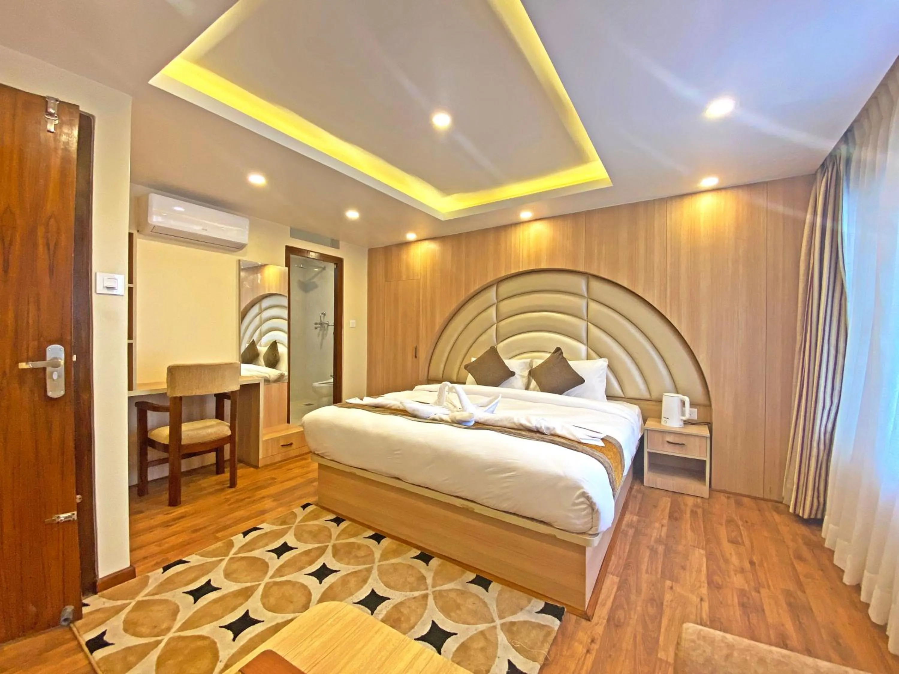 Seating area, Bed in Hotel Airport Gurkha