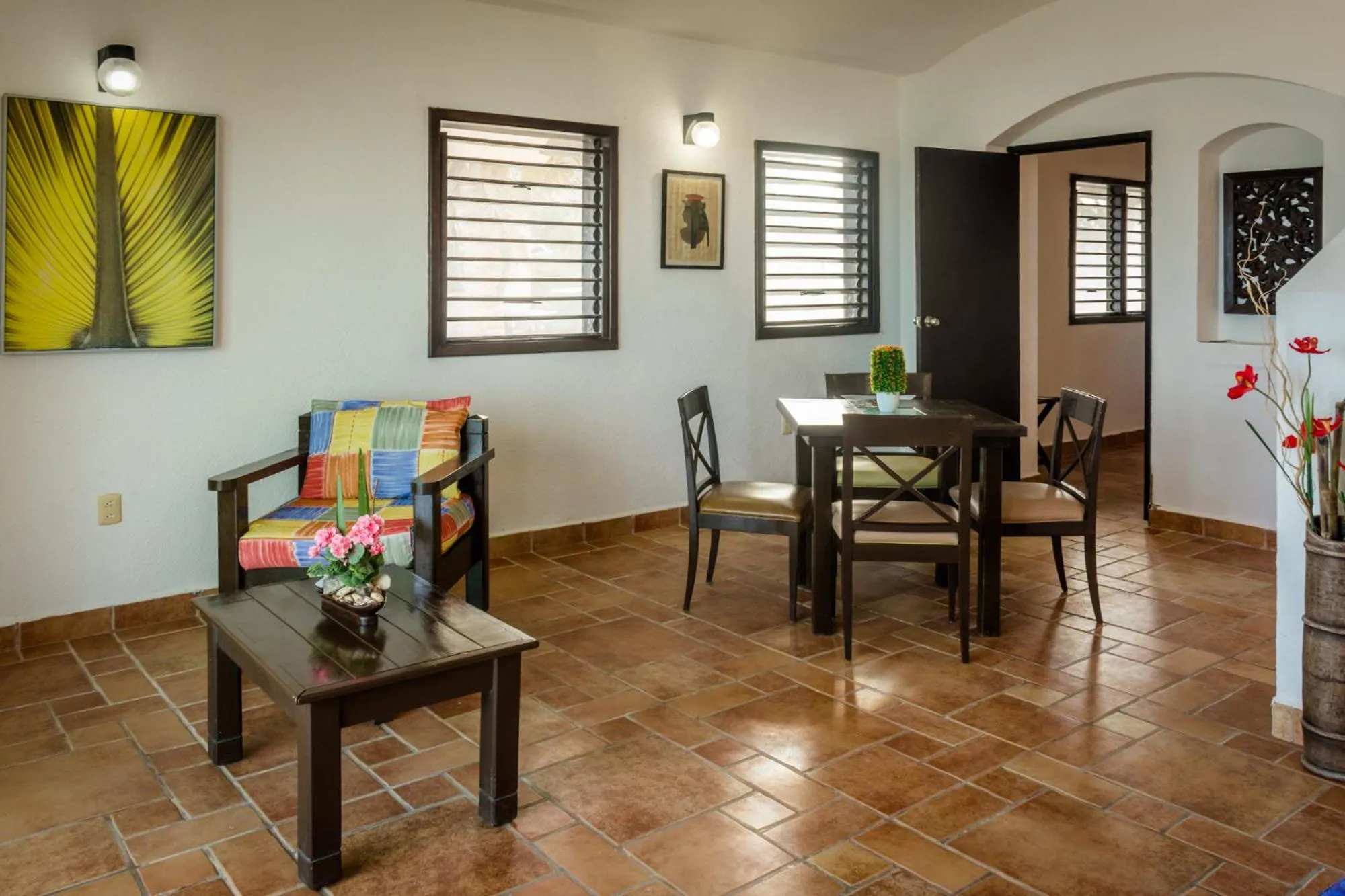 Seating area in Caleta Tankah