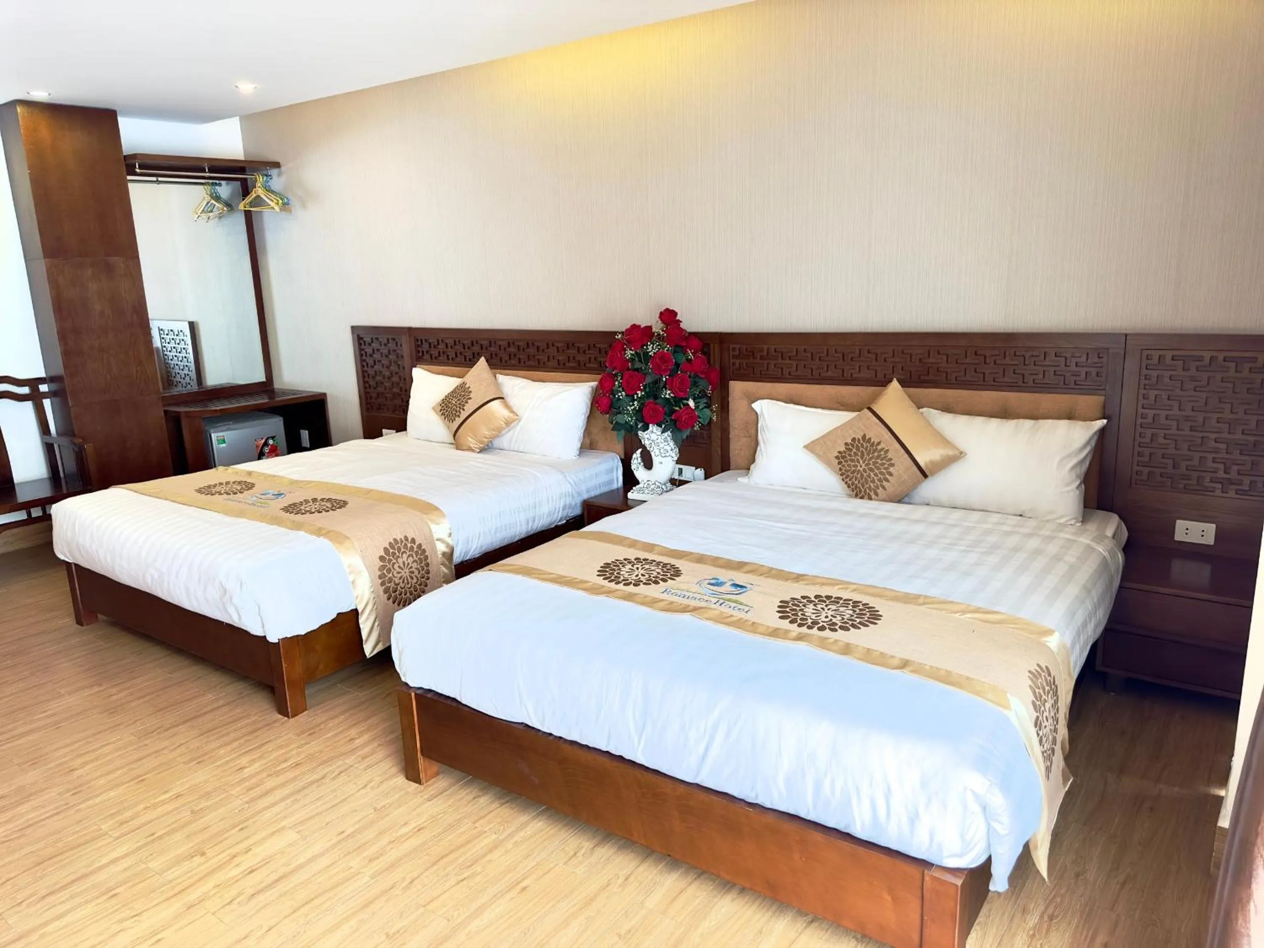 Bed in Romance hotel