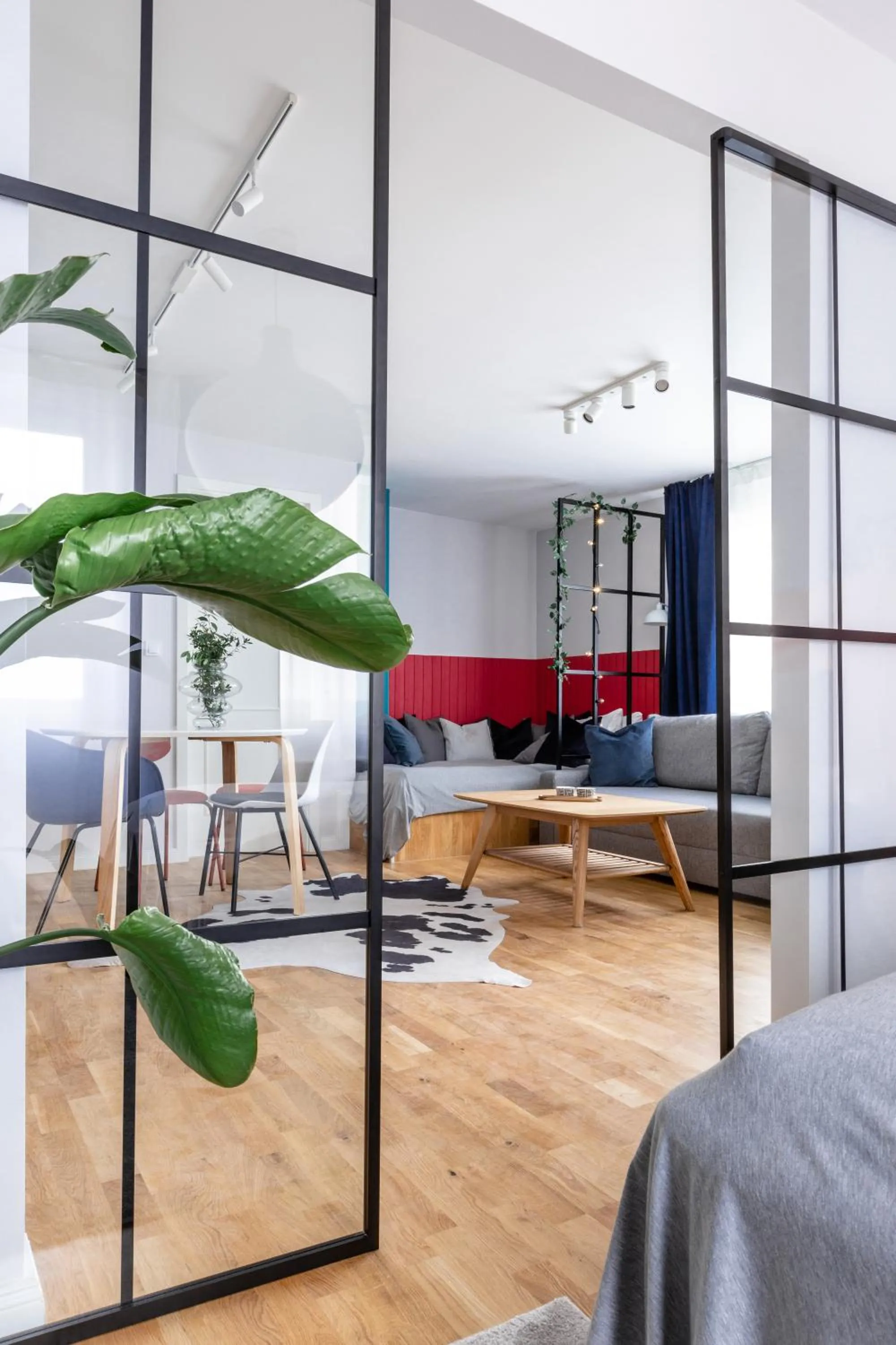 Living room, Bed in TurnKey I Charles Square Apartments