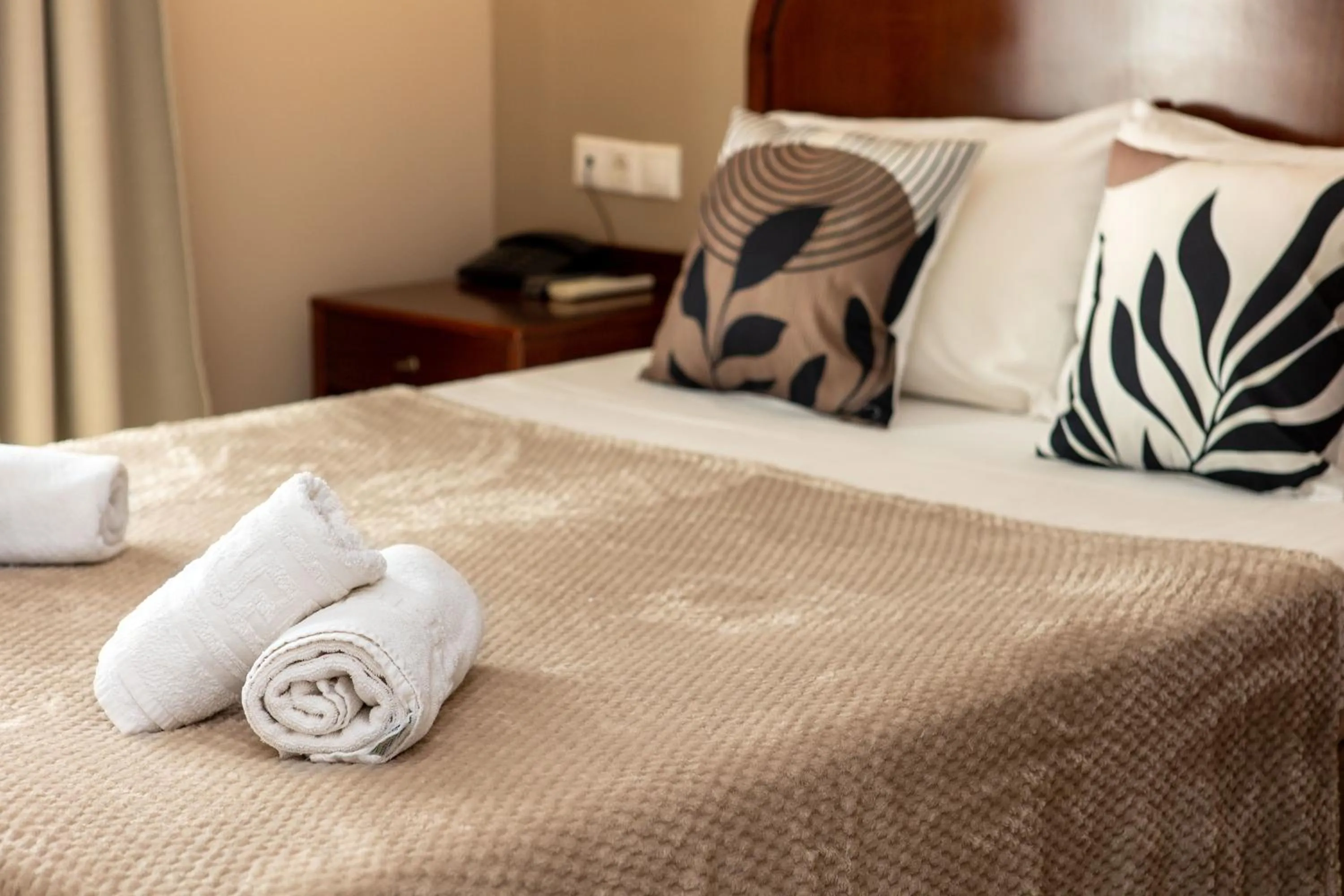 Bed in Hotel Strimoniko