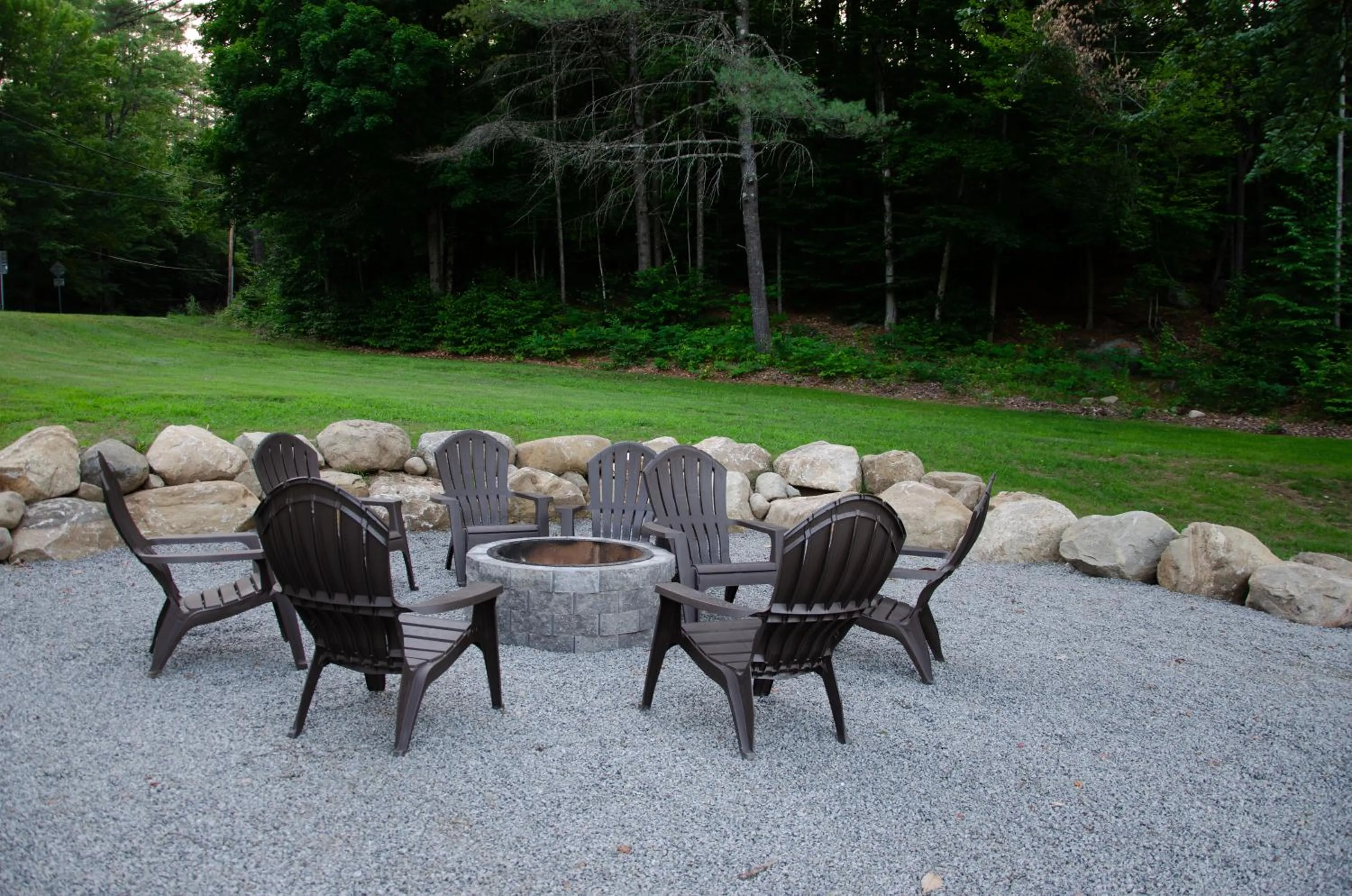 Seating area in The Lodge at Loon Lake