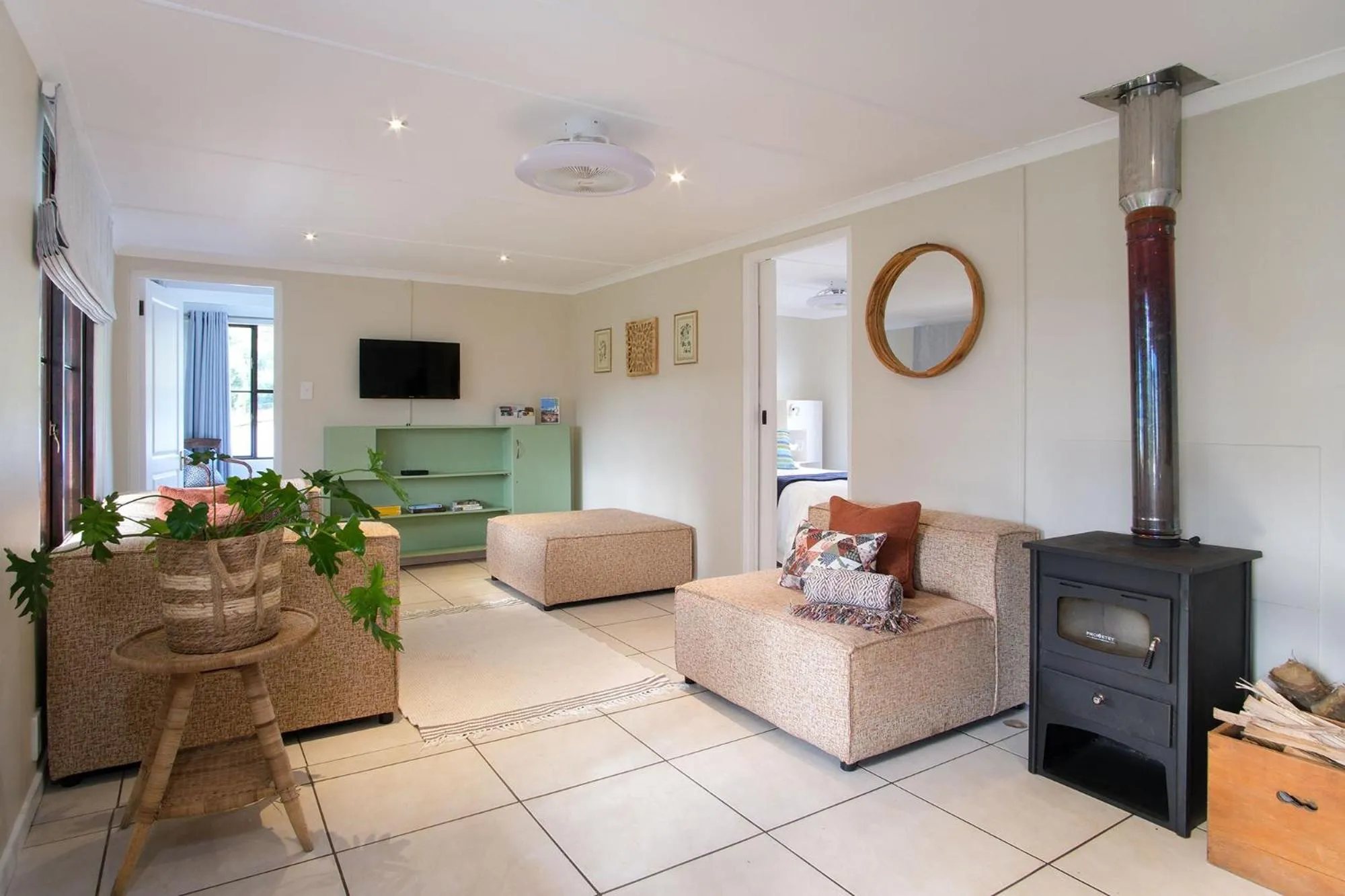 Seating area in High Season Farm Luxury Cottages