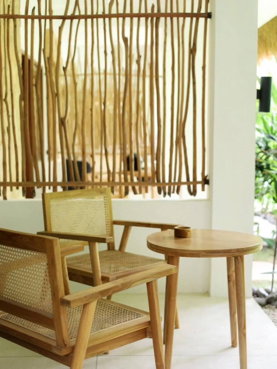 Seating area in Reset Lombok Hotel